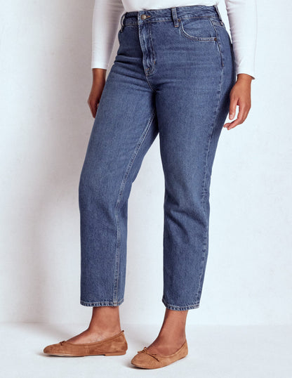 High Rise Straight Leg Jeans-Mid Vintage-10