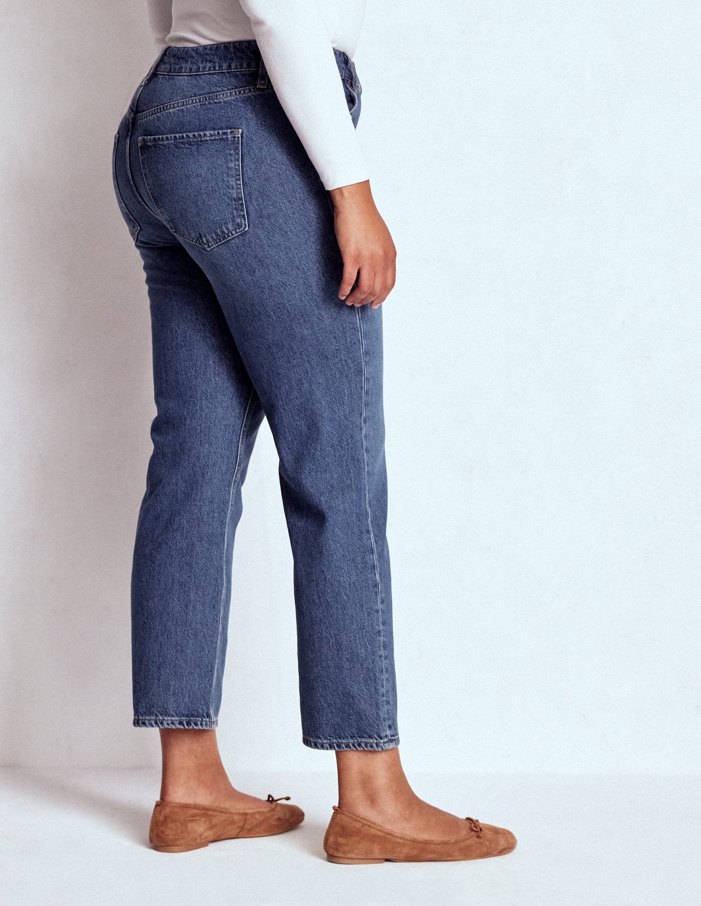 High Rise Straight Leg Jeans-Mid Vintage
