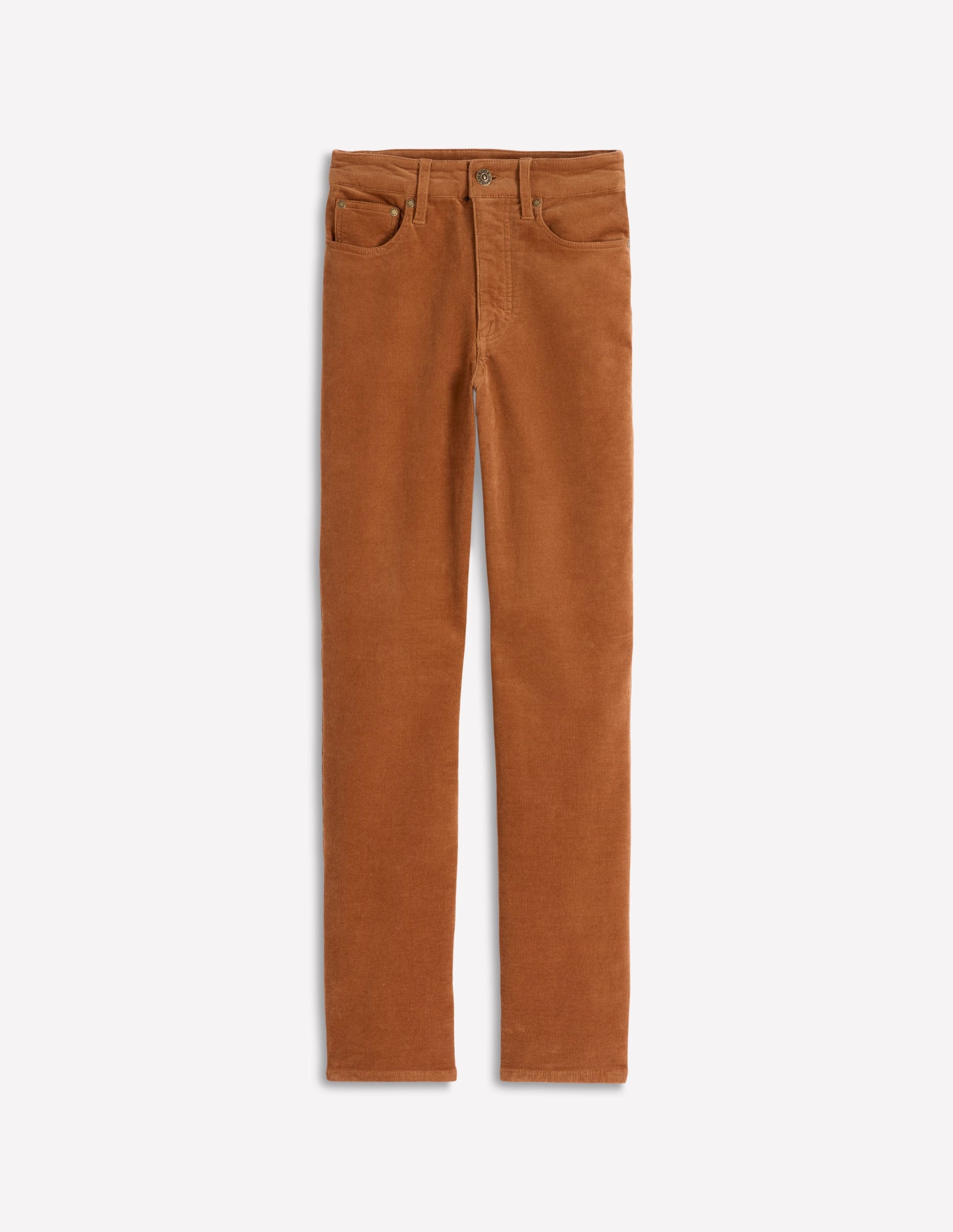 High Rise Cord Slim Jeans-Ginger-6
