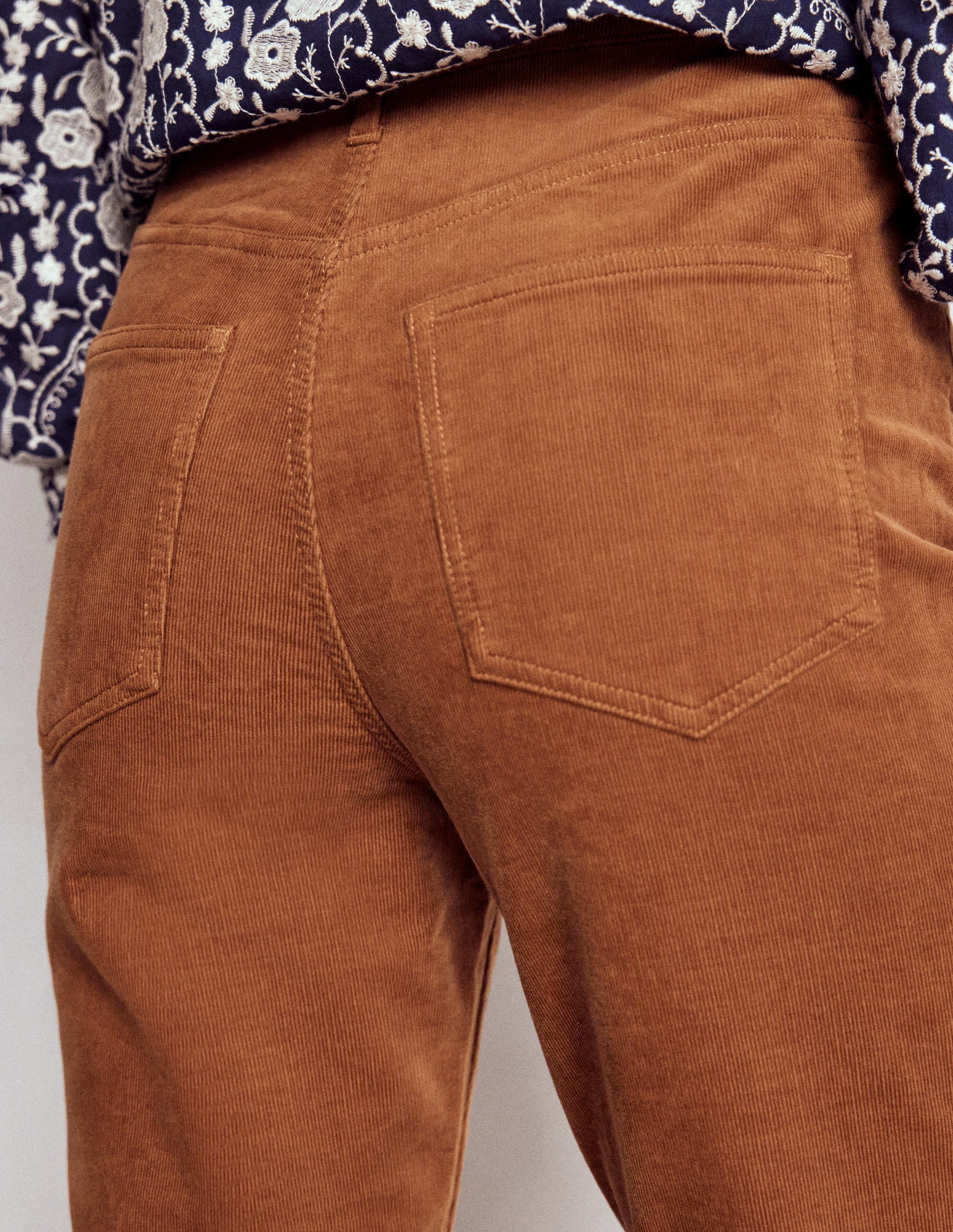 High Rise Cord Slim Jeans-Ginger-2