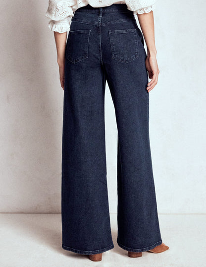 High Rise Clean Wide Jeans-Dark Vintage-3