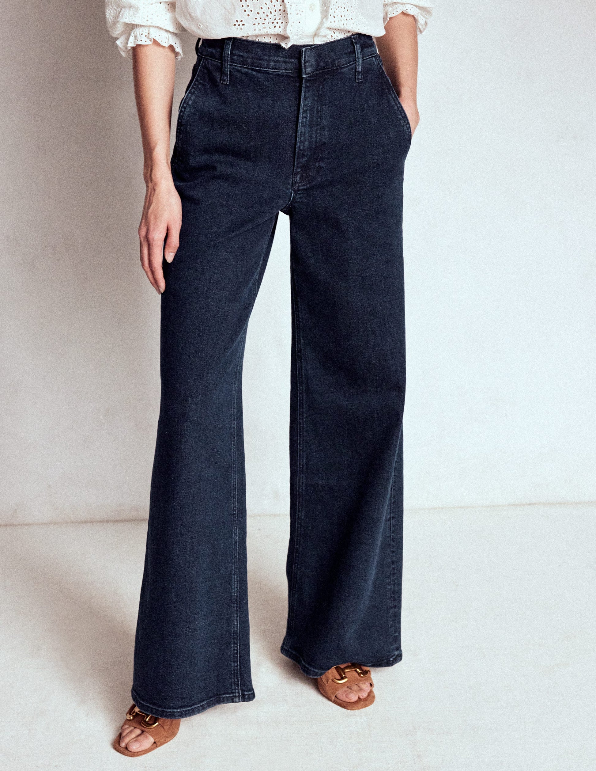 High Rise Clean Wide Jeans-Dark Vintage-4