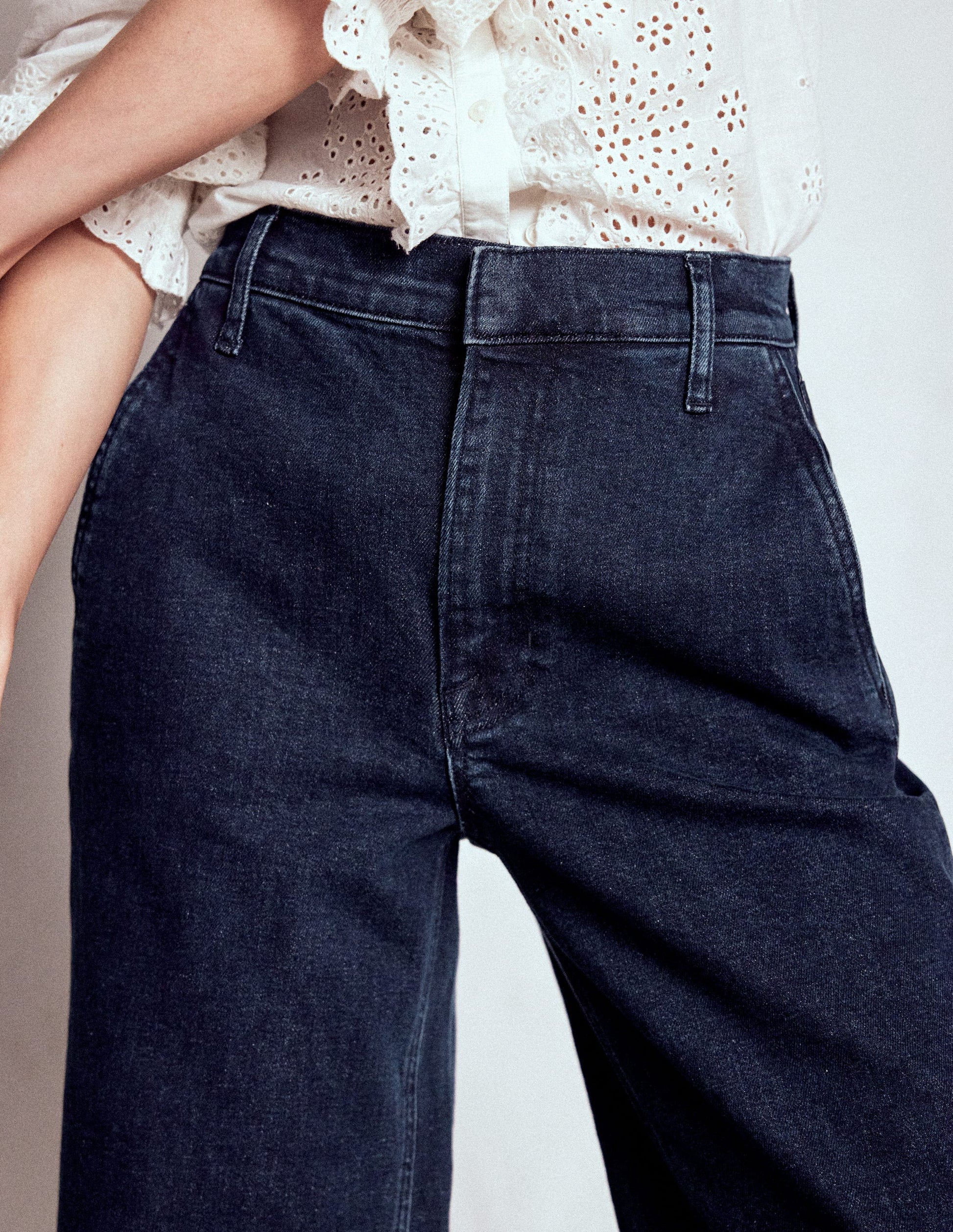 High Rise Clean Wide Jeans-Dark Vintage-5