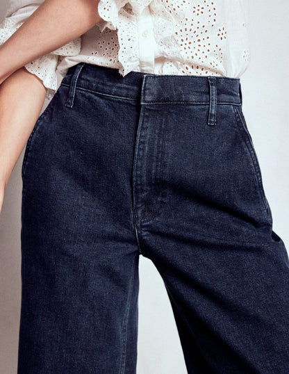 High Rise Clean Wide Jeans-Dark Vintage-5