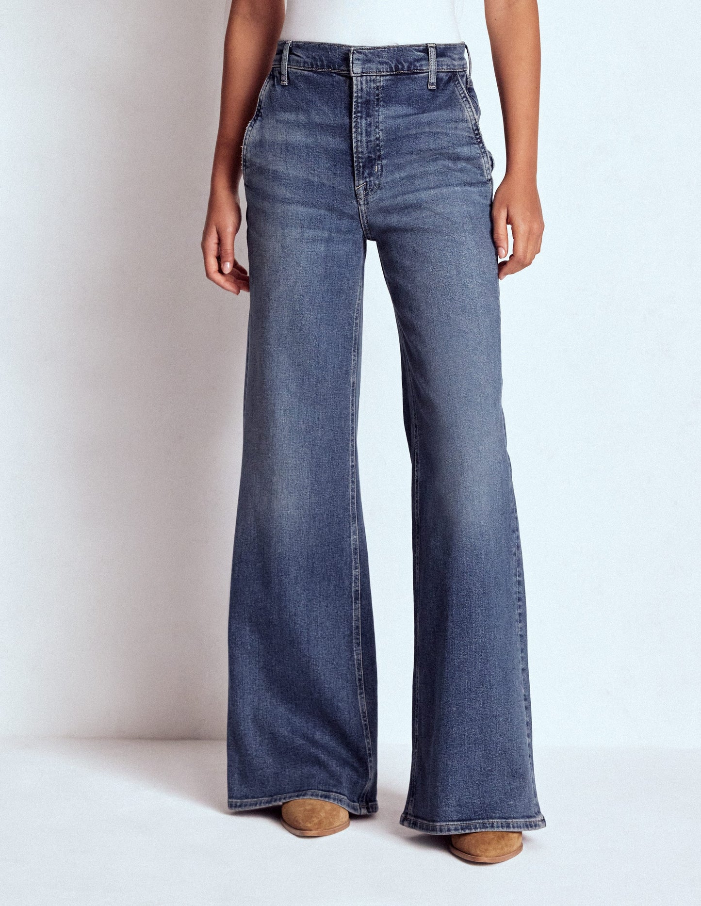 High Rise Clean Wide Jeans-Mid Vintage