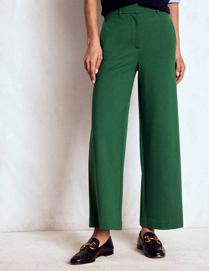 Belgravia Ponte Crop Pants-Hunter Green-4