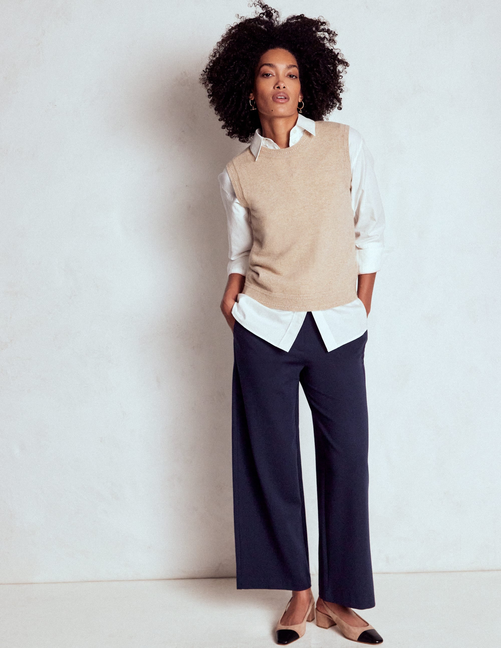 Belgravia Ponte Crop Pants-Navy - Image 1