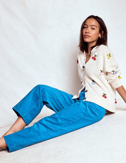 Primrose Cord Pants-Bright Blue-1