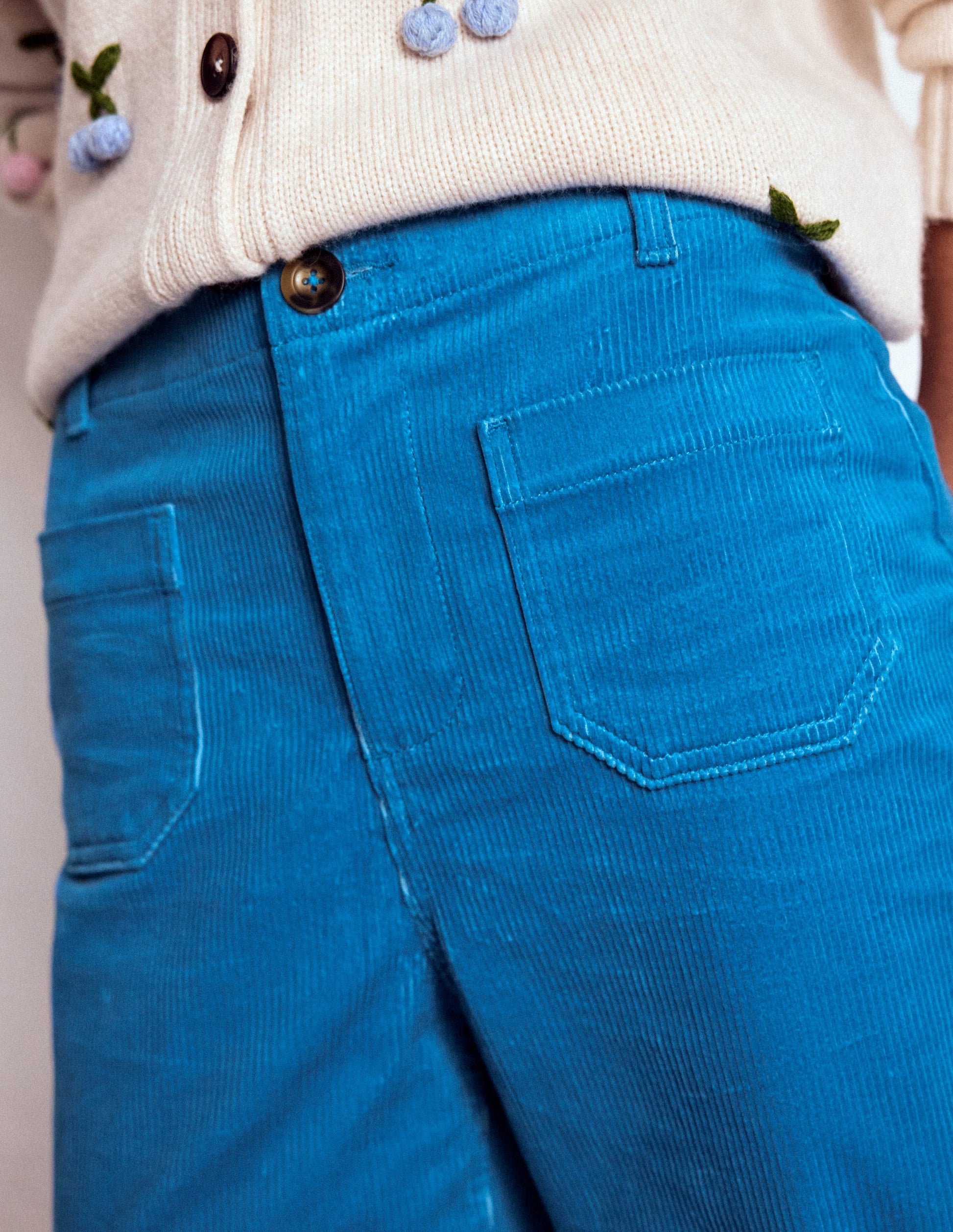 Primrose Cord Pants-Bright Blue-2