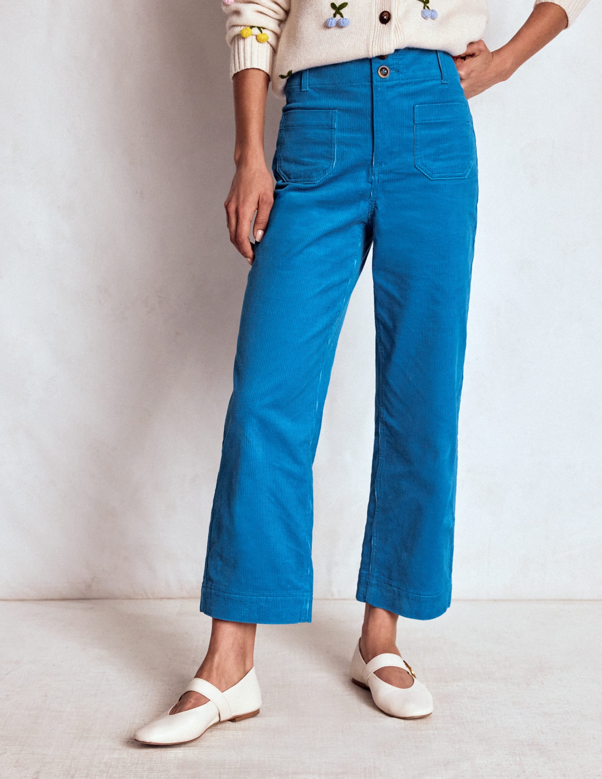 Primrose Cord Pants-Bright Blue - Image 4