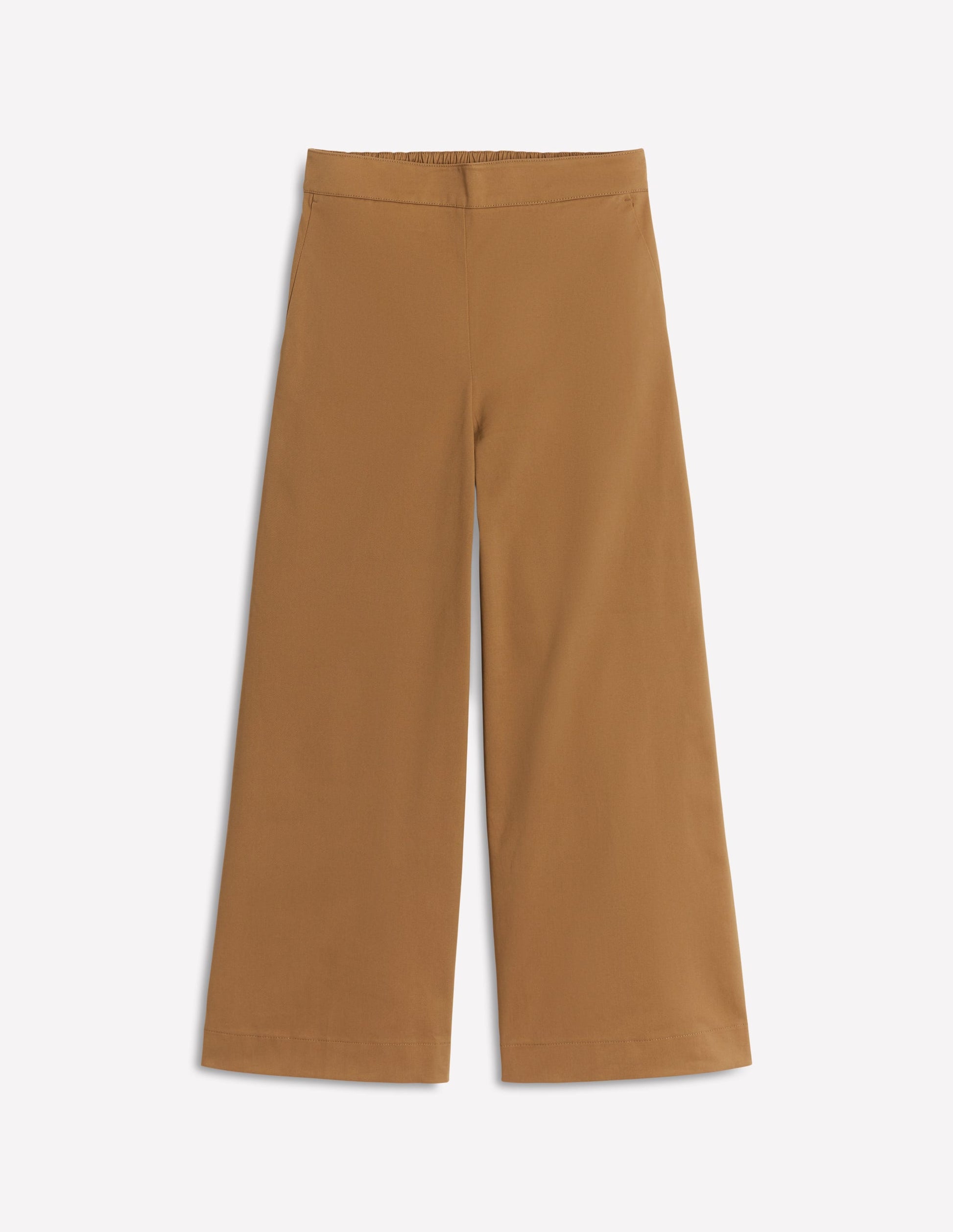 Pull-on Cropped Pants-Hazelnut Brown-6