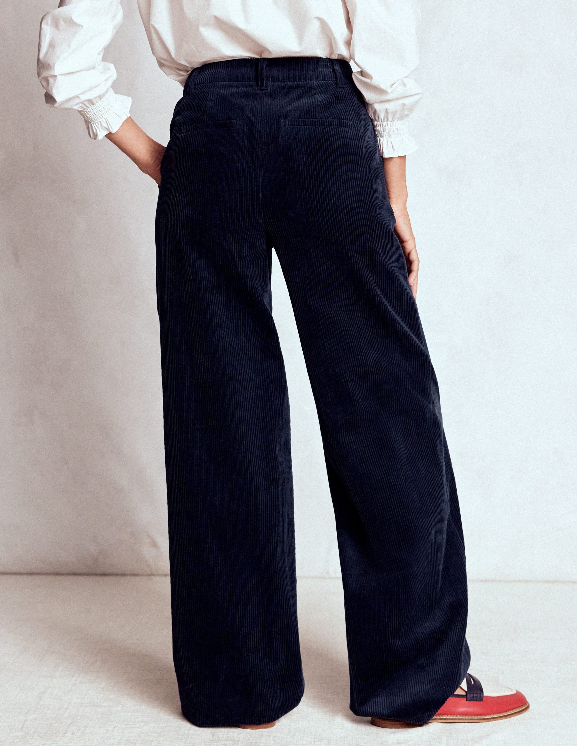Belgravia Chunky Cord Pants-Navy - Image 3