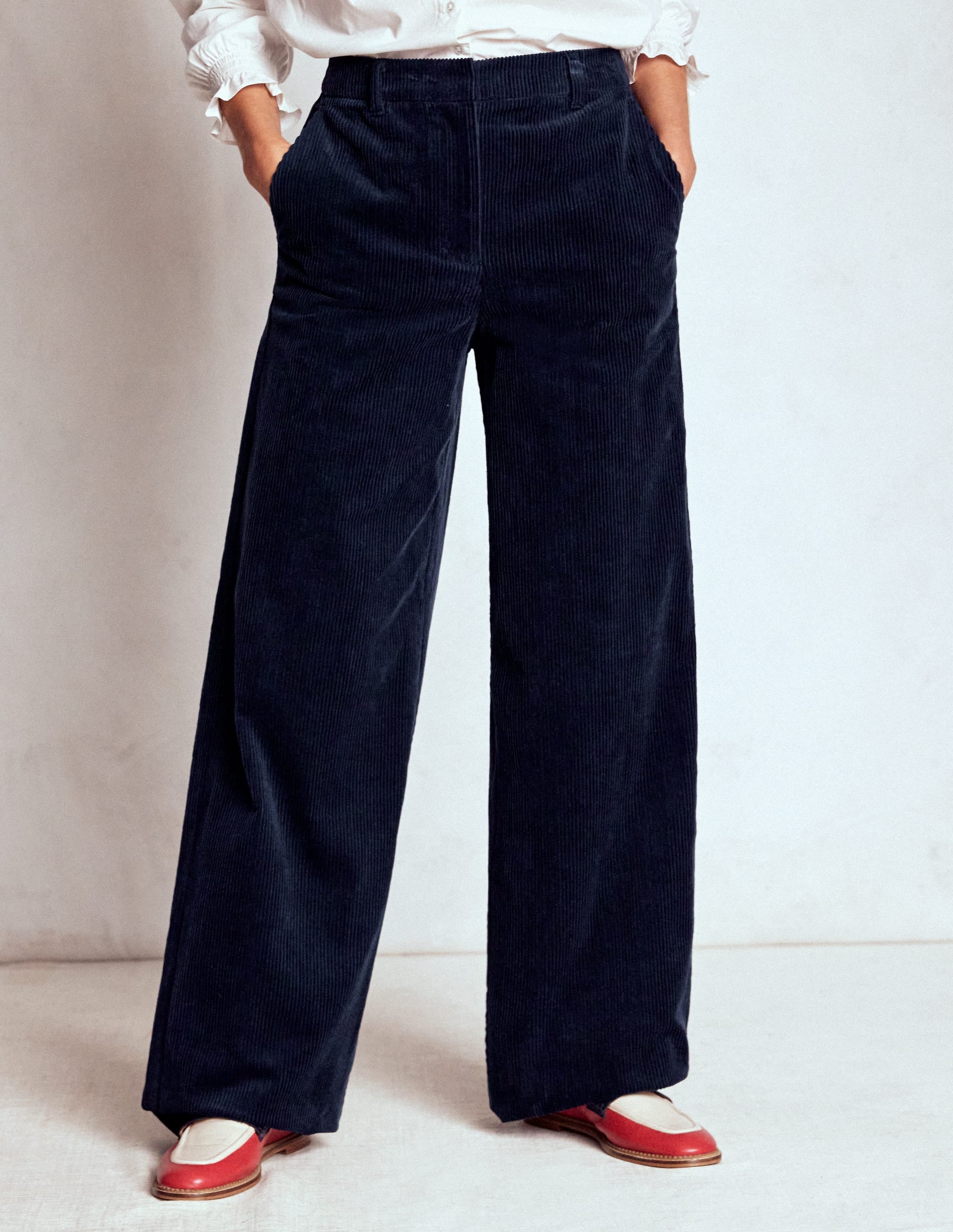 Belgravia Chunky Cord Pants-Navy - Image 4