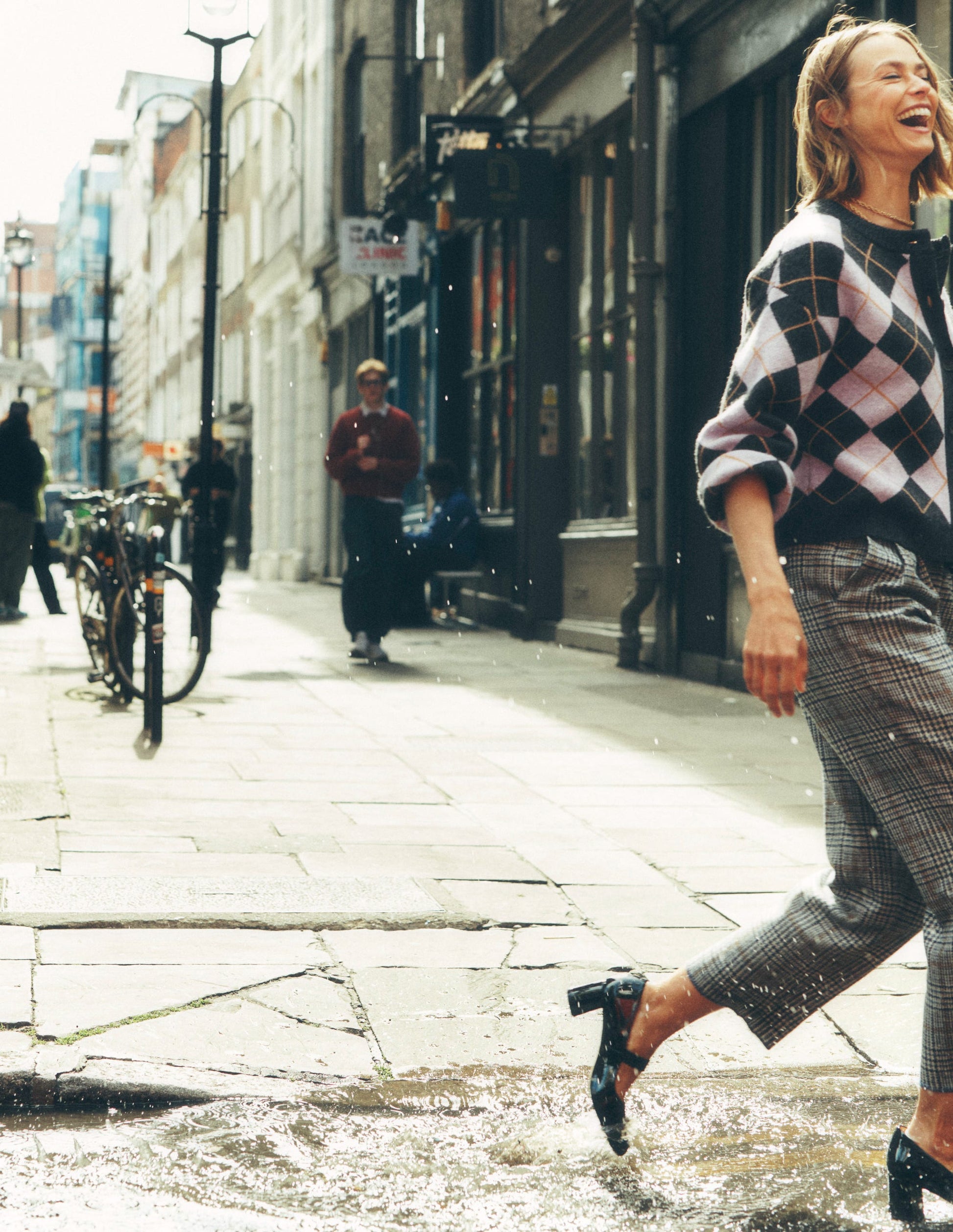 Bloomsbury Wool Pants-Blue and Grey Prince of Wales-7