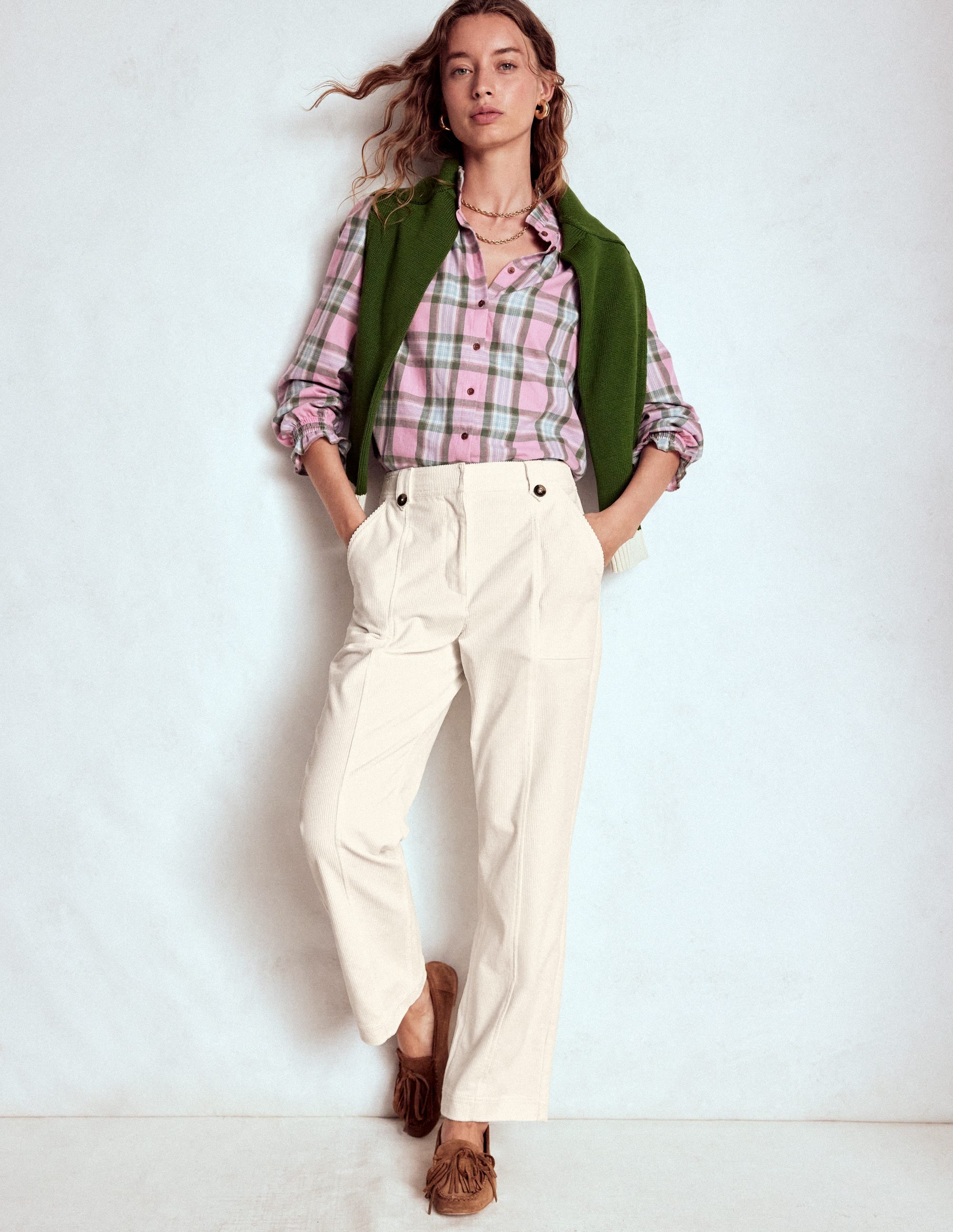 Pimlico Cord Pants-Ivory - Image 1