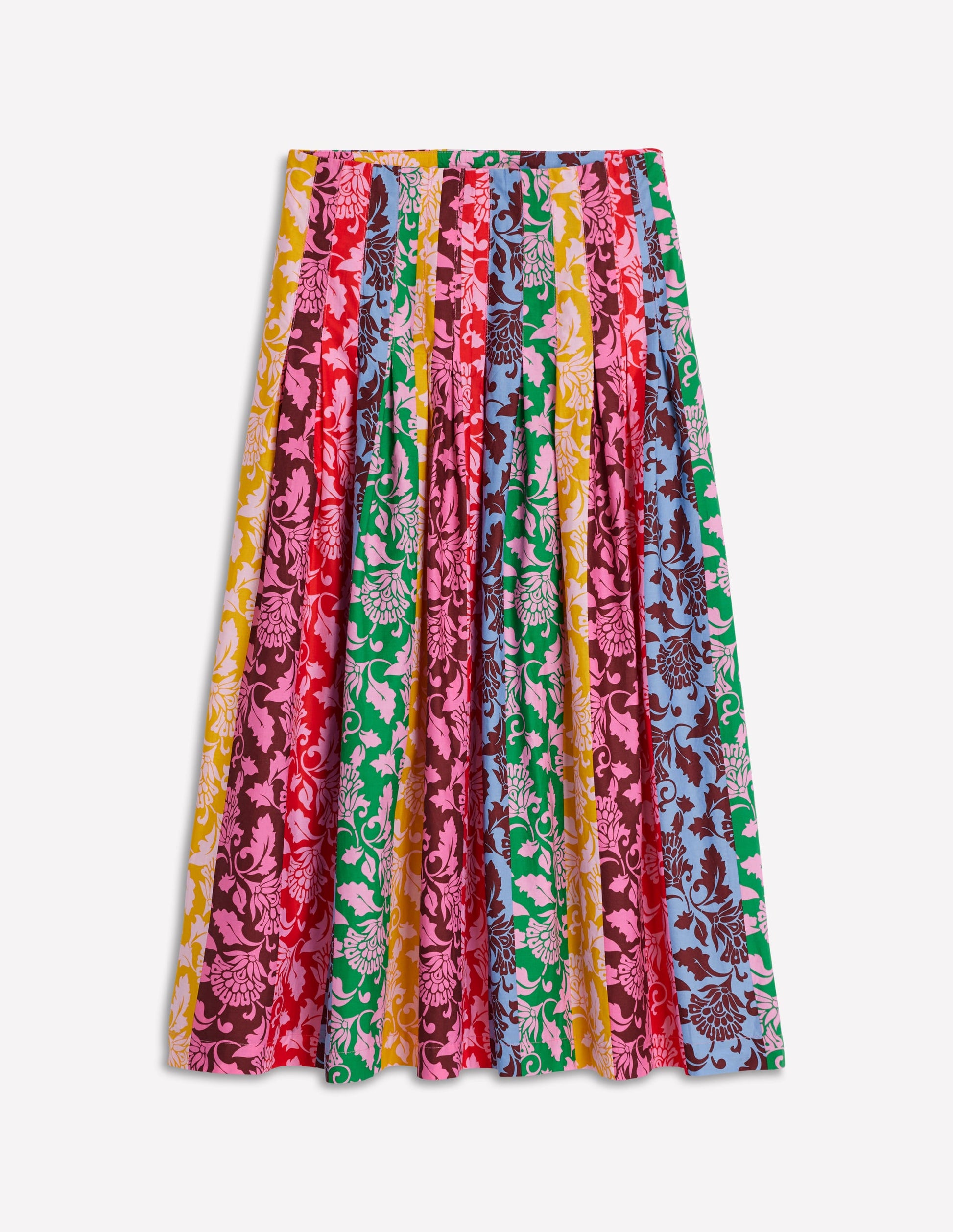 Valentina Poplin Midi Skirt-Floral, Ornate Vine Hotch-7