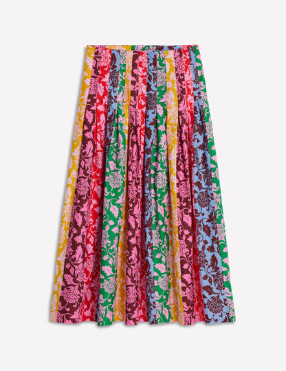 Valentina Poplin Midi Skirt-Floral, Ornate Vine Hotch-7