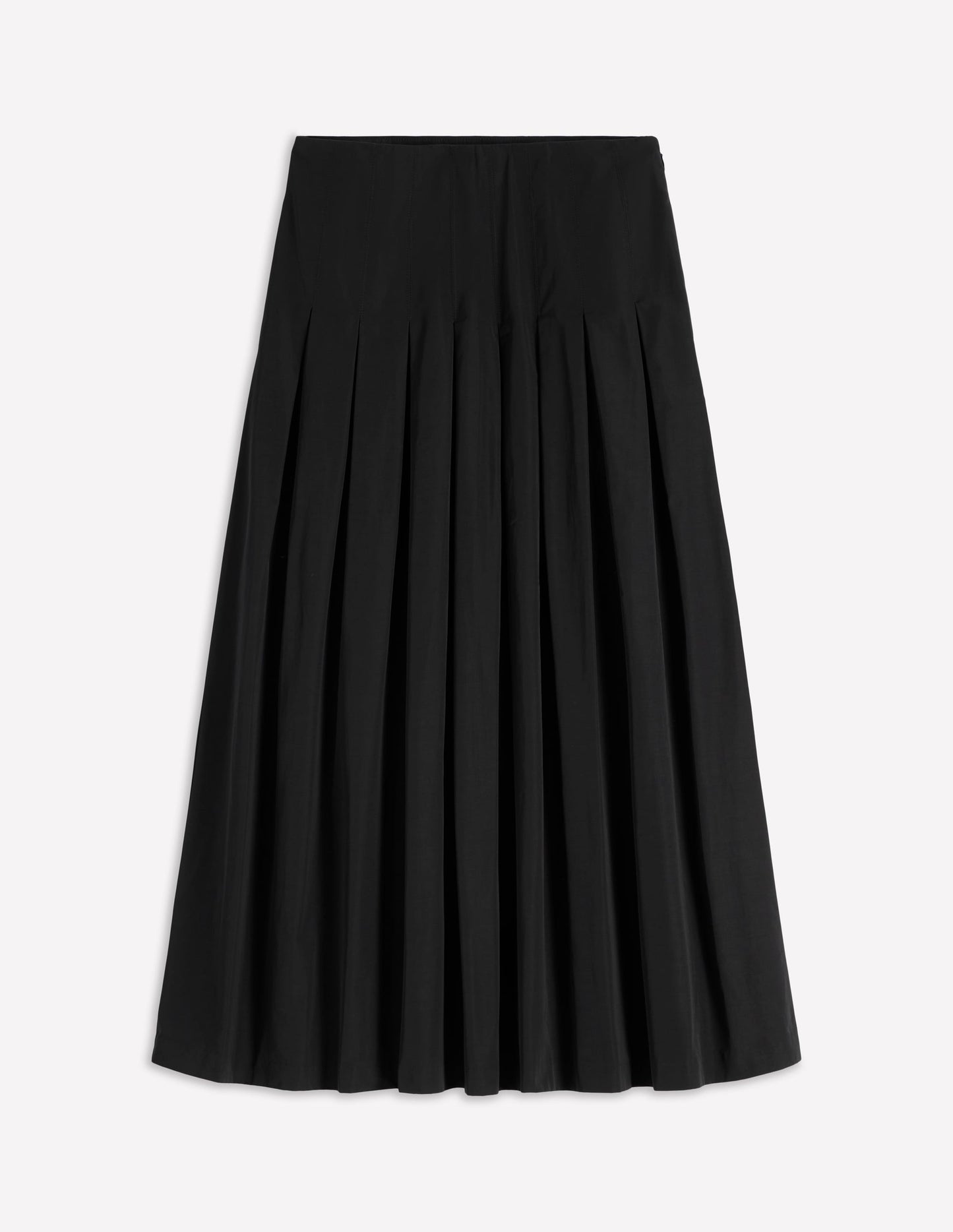 Valentina Taffeta Midi Skirt-Black