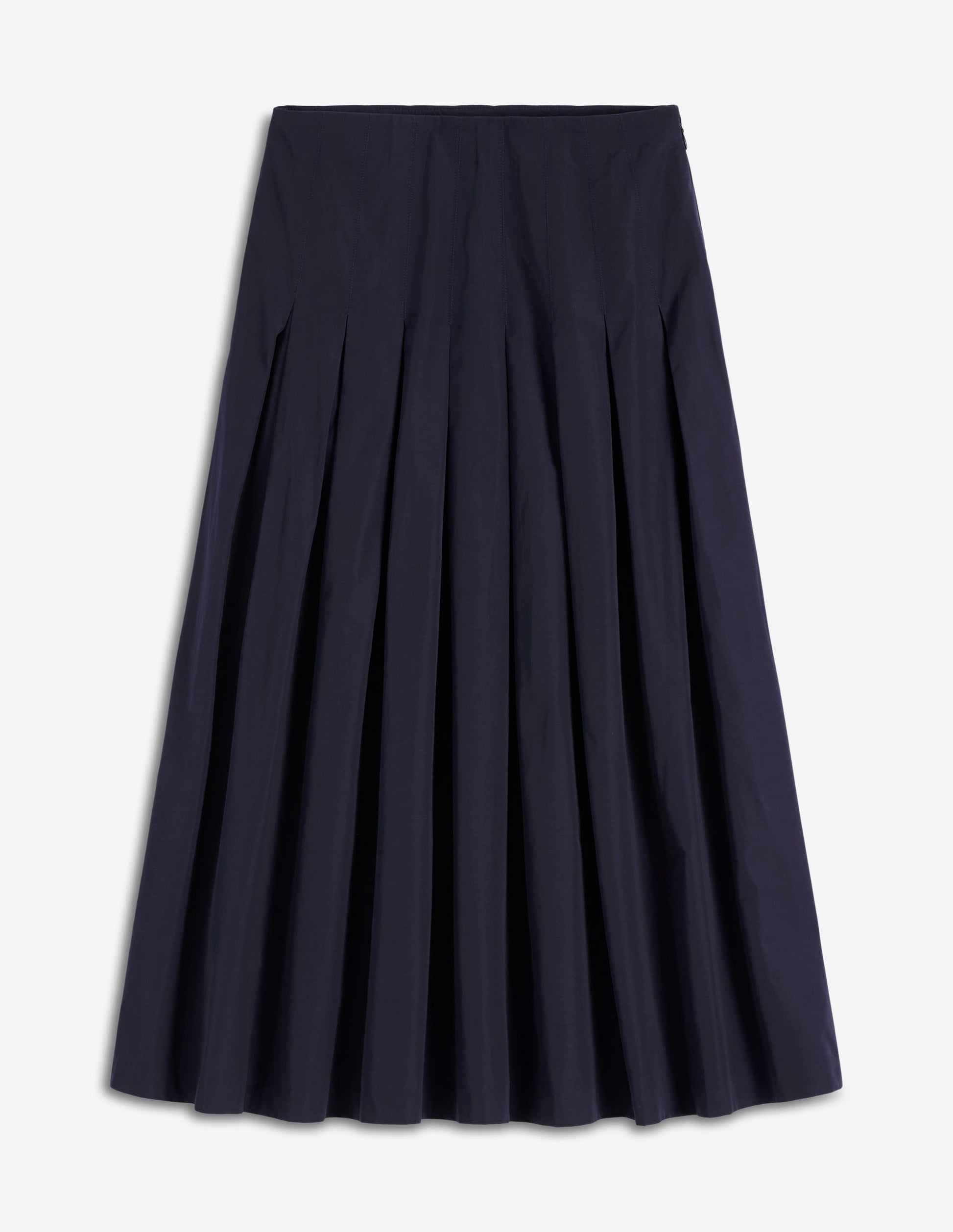 Valentina Taffeta Midi Skirt-Navy-2