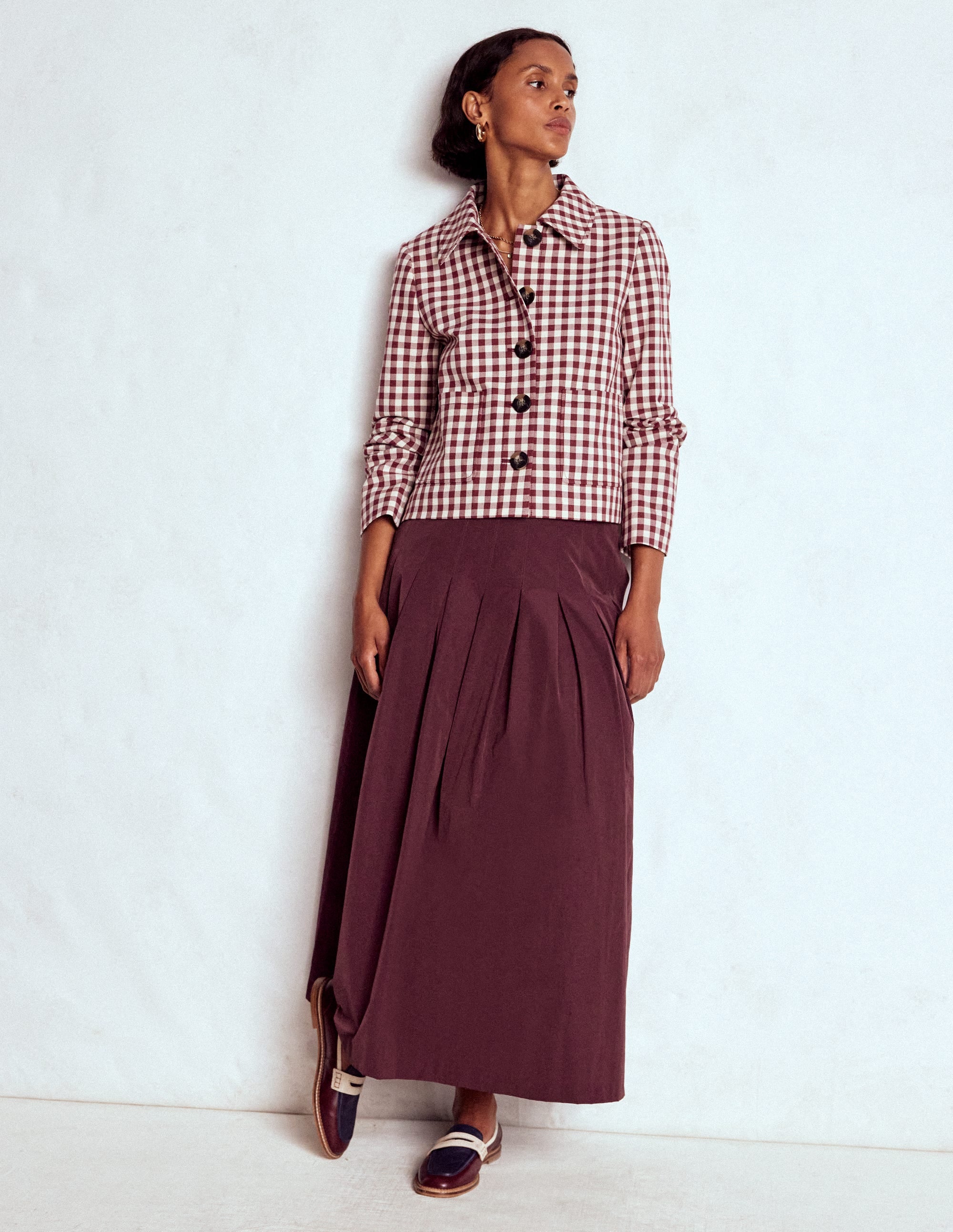 Valentina Taffeta Midi Skirt-Deep Wisteria - Image 1
