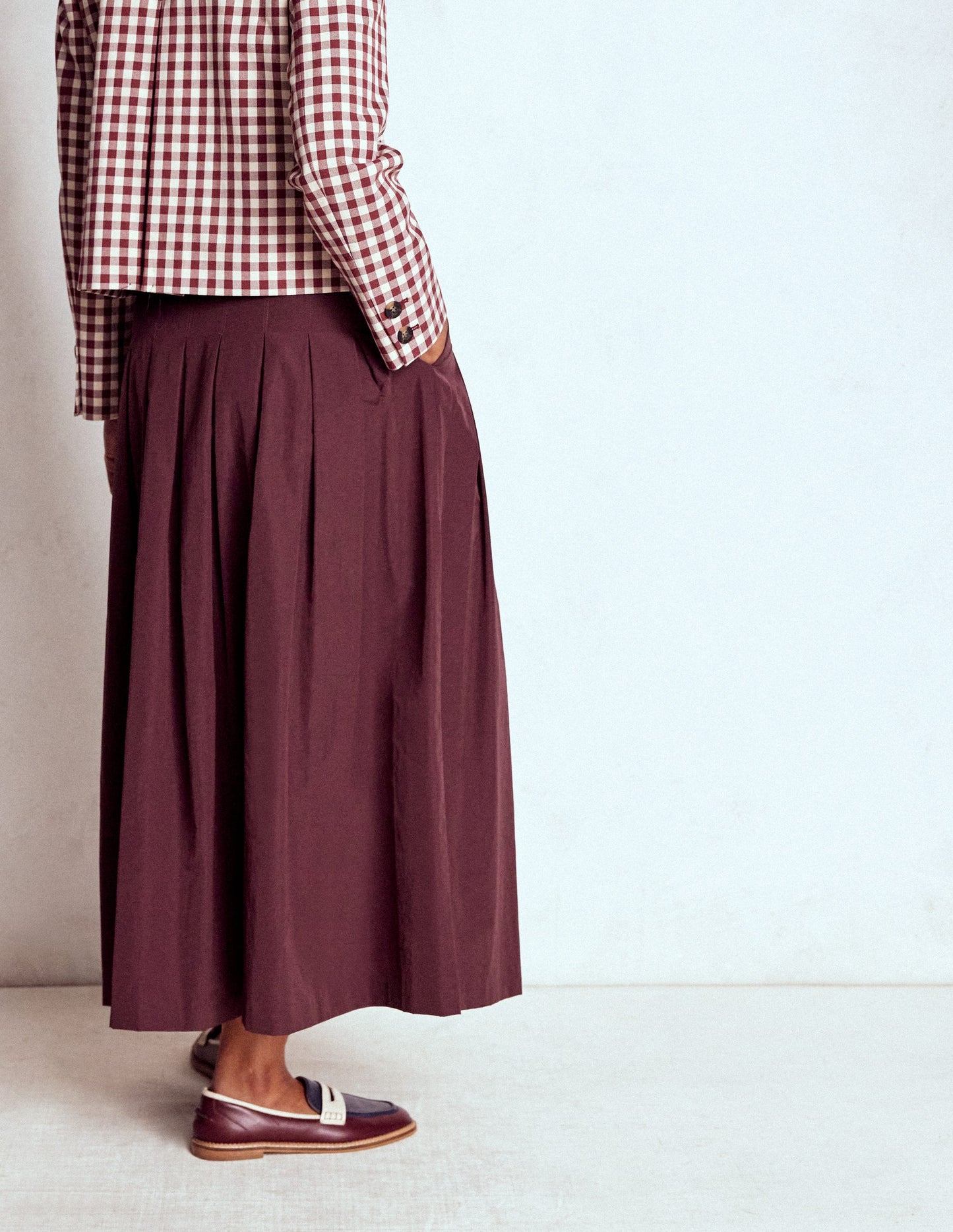 Valentina Taffeta Midi Skirt-Deep Wisteria