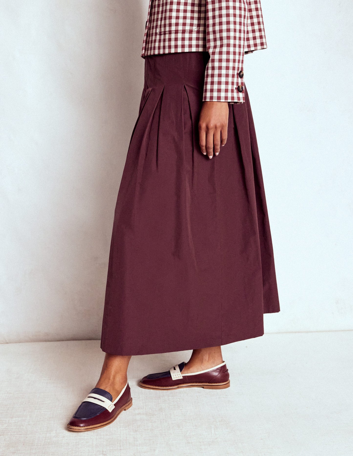 Valentina Taffeta Midi Skirt-Deep Wisteria