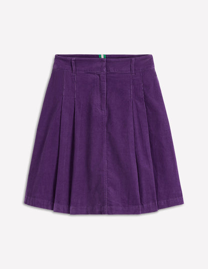 Pleated Cord Skirt-Mystic Purple-5