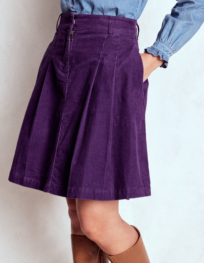 Pleated Cord Skirt-Mystic Purple-4