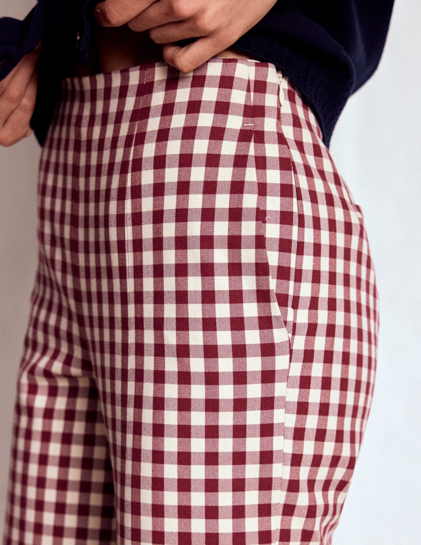 Smart 7/8 Pants-Chestnut Gingham