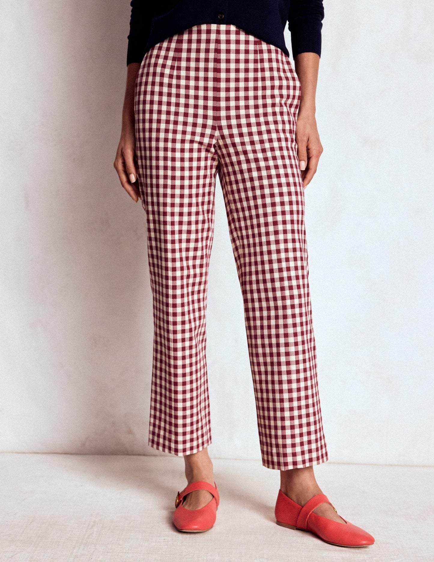 Smart 7/8 Pants-Chestnut Gingham