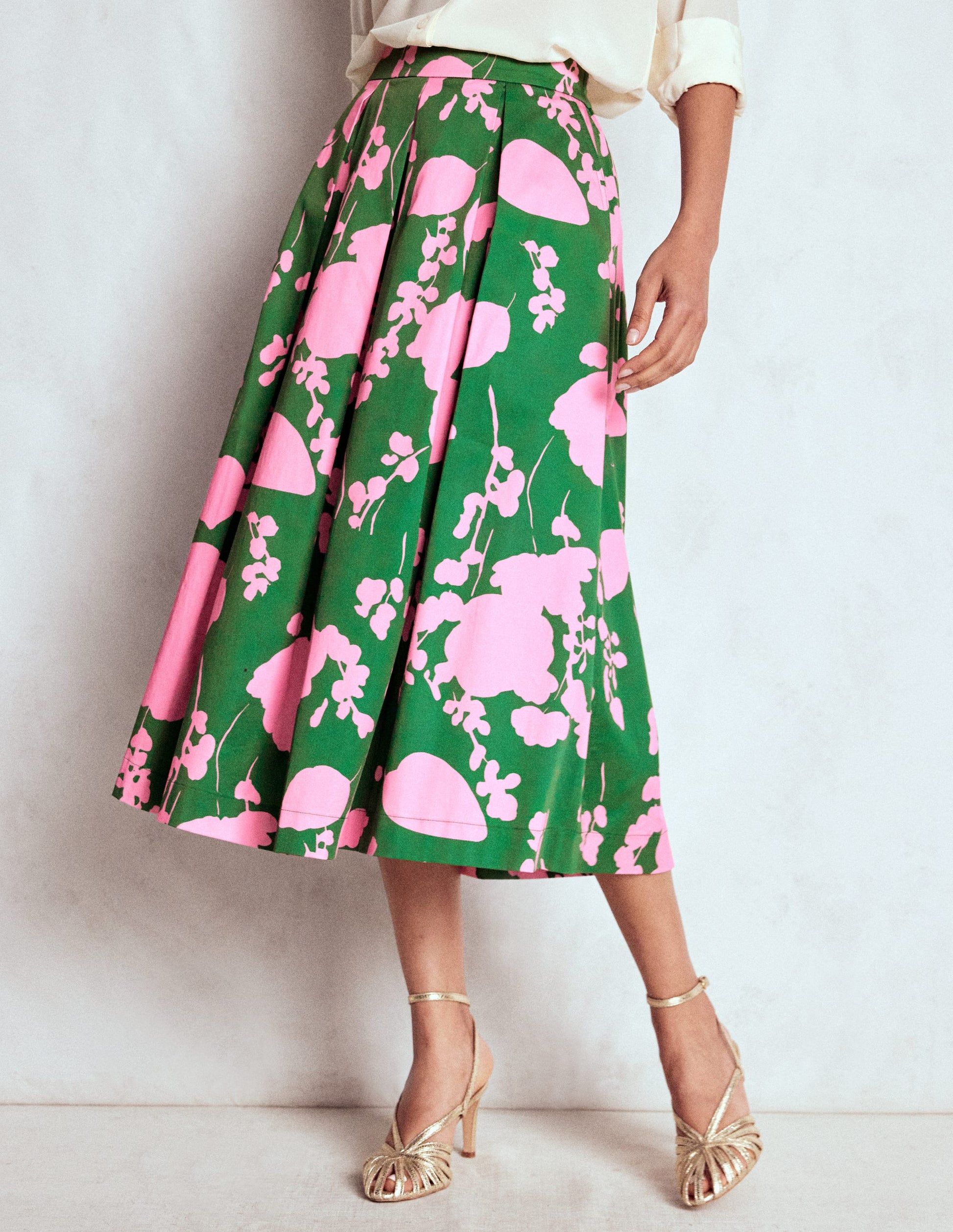 Verity Cotton Midi Skirt-Amazon, Dainty Sprigs-4