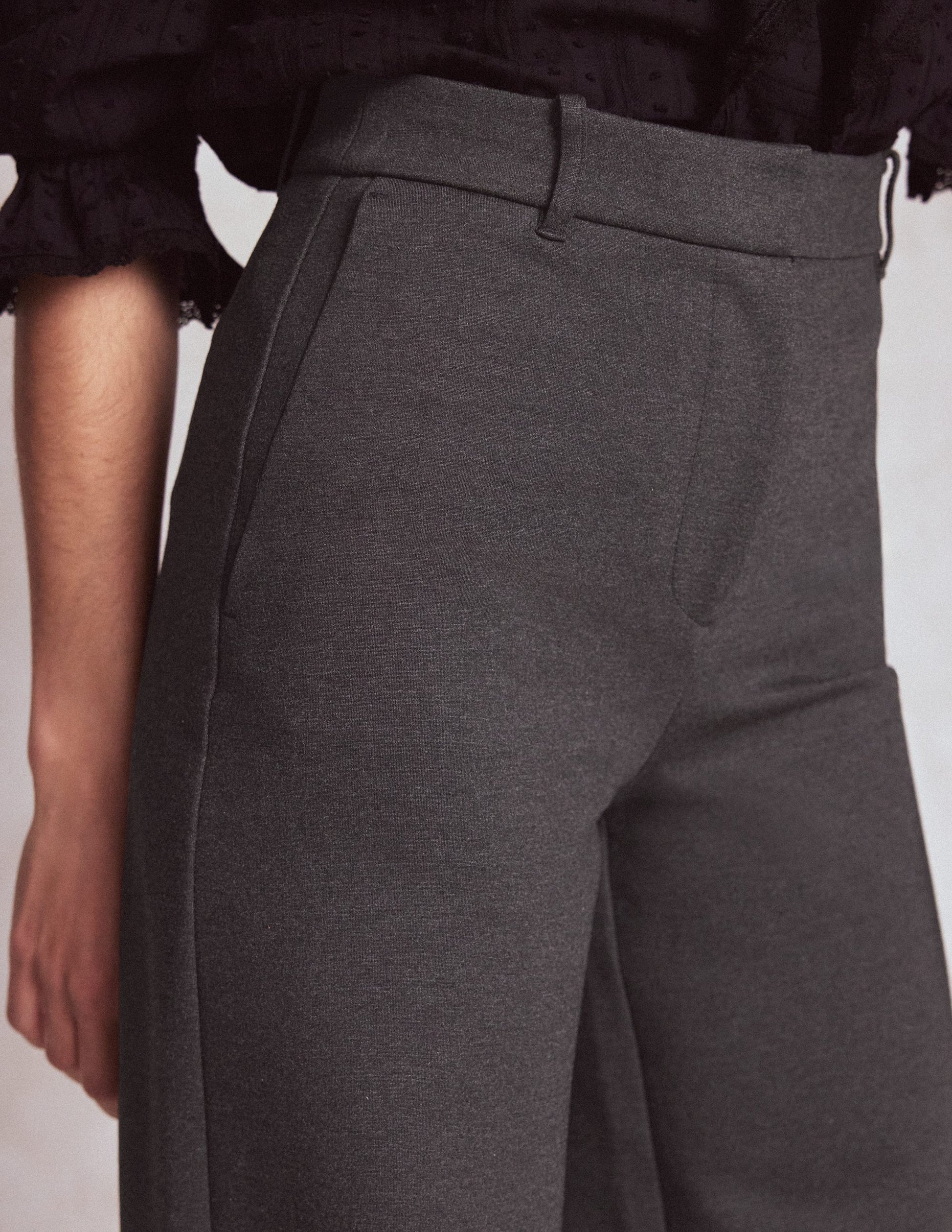 Belgravia Ponte Pants-Charcoal Grey-2