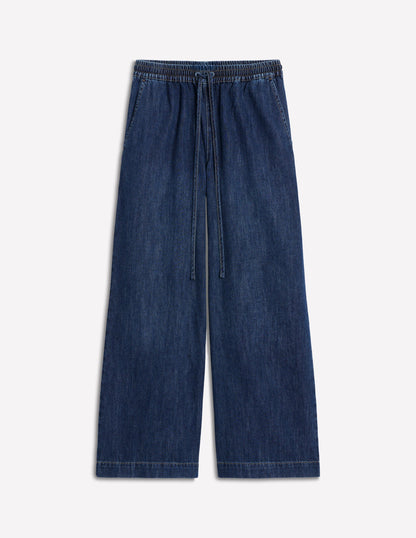 Drawcord Denim Pants-MID WASH-7