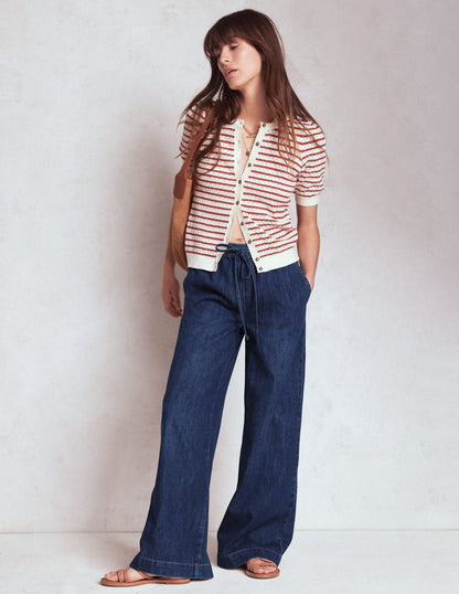 Drawcord Denim Pants-MID WASH-1