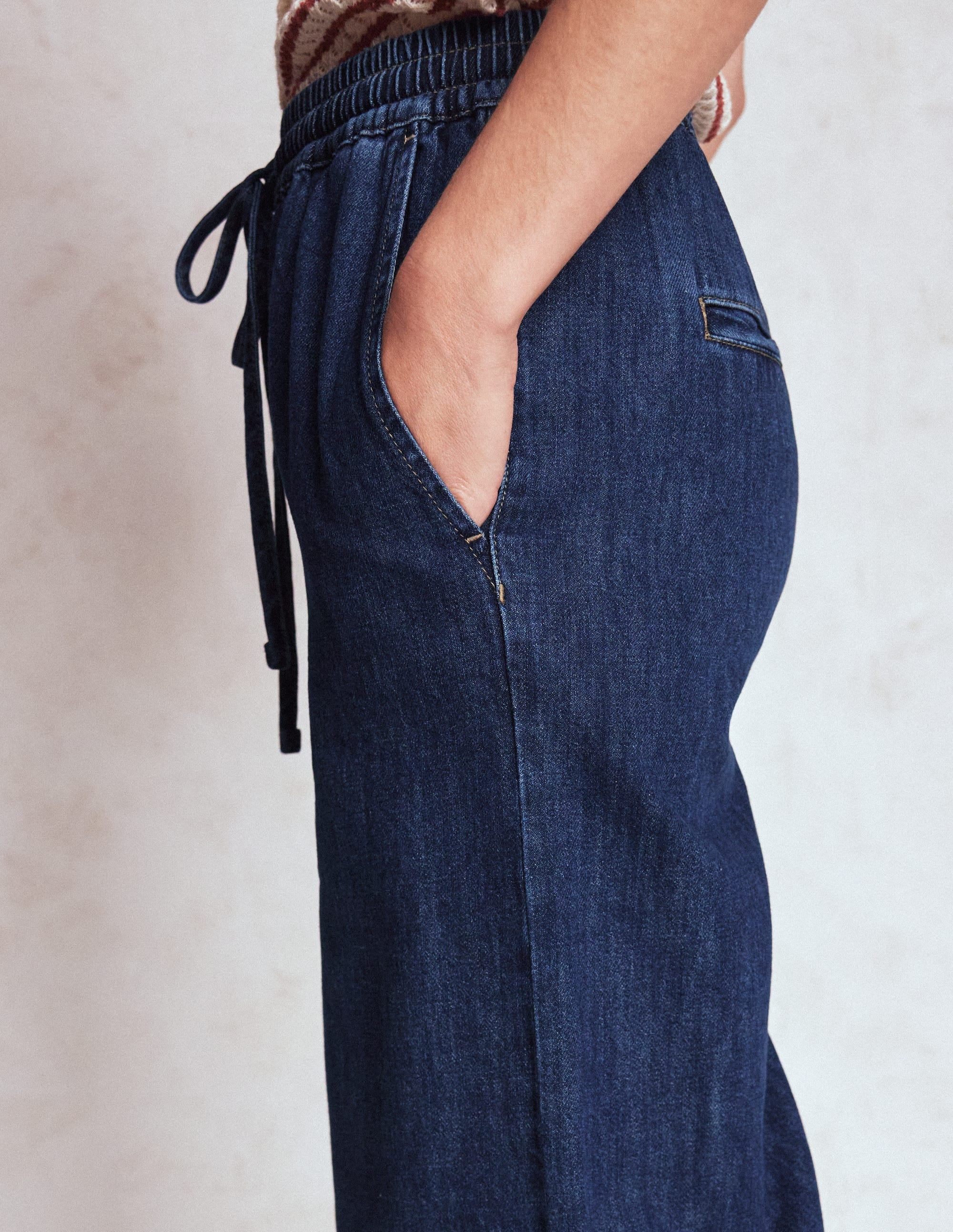 Drawcord Denim Pants-MID WASH - Image 6