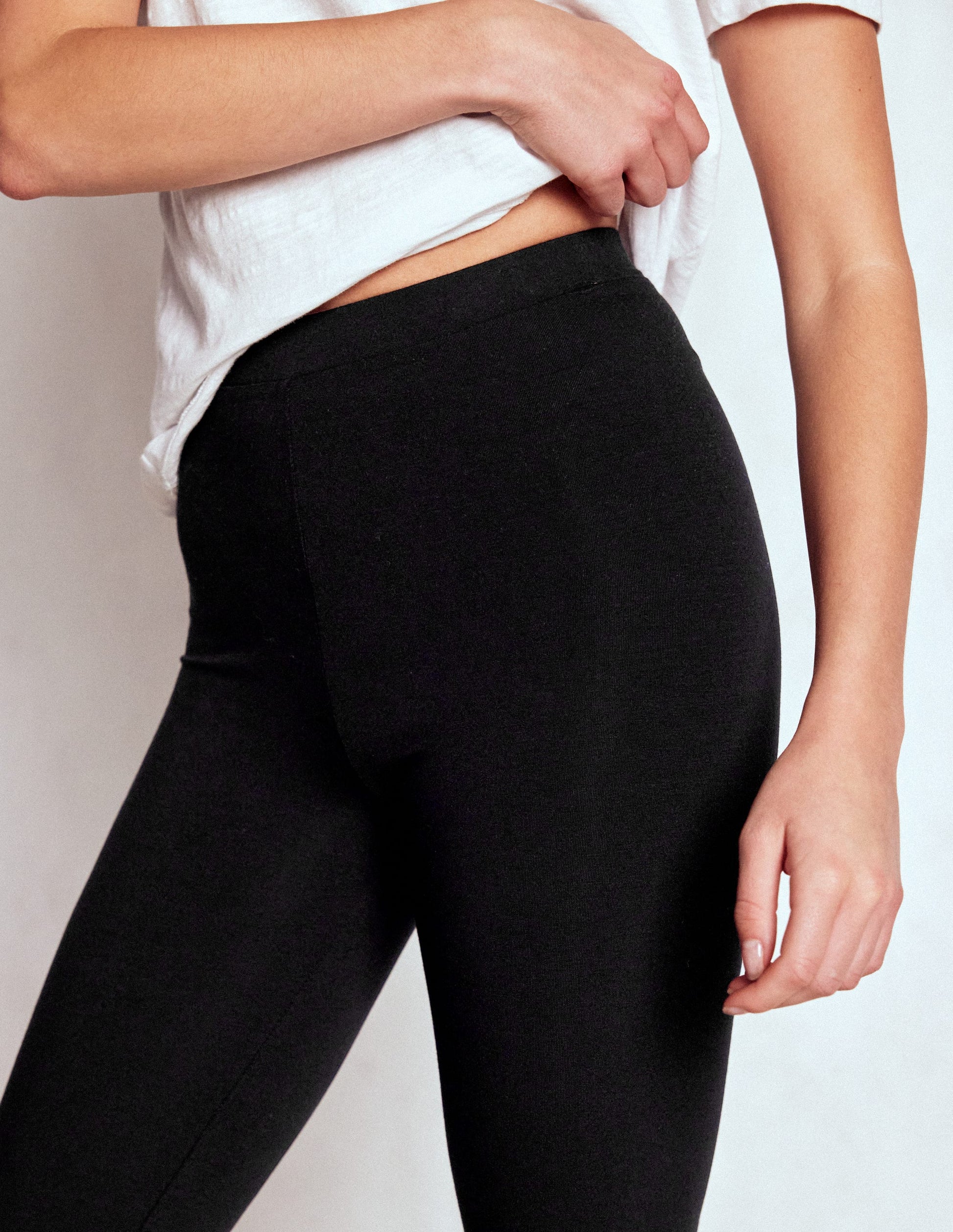 High Rise Jersey Leggings-Black-2