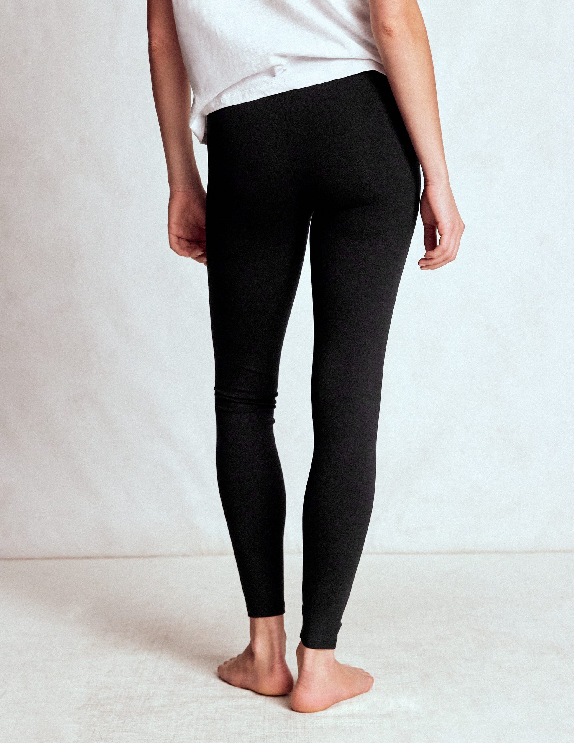 High Rise Jersey Leggings-Black-3