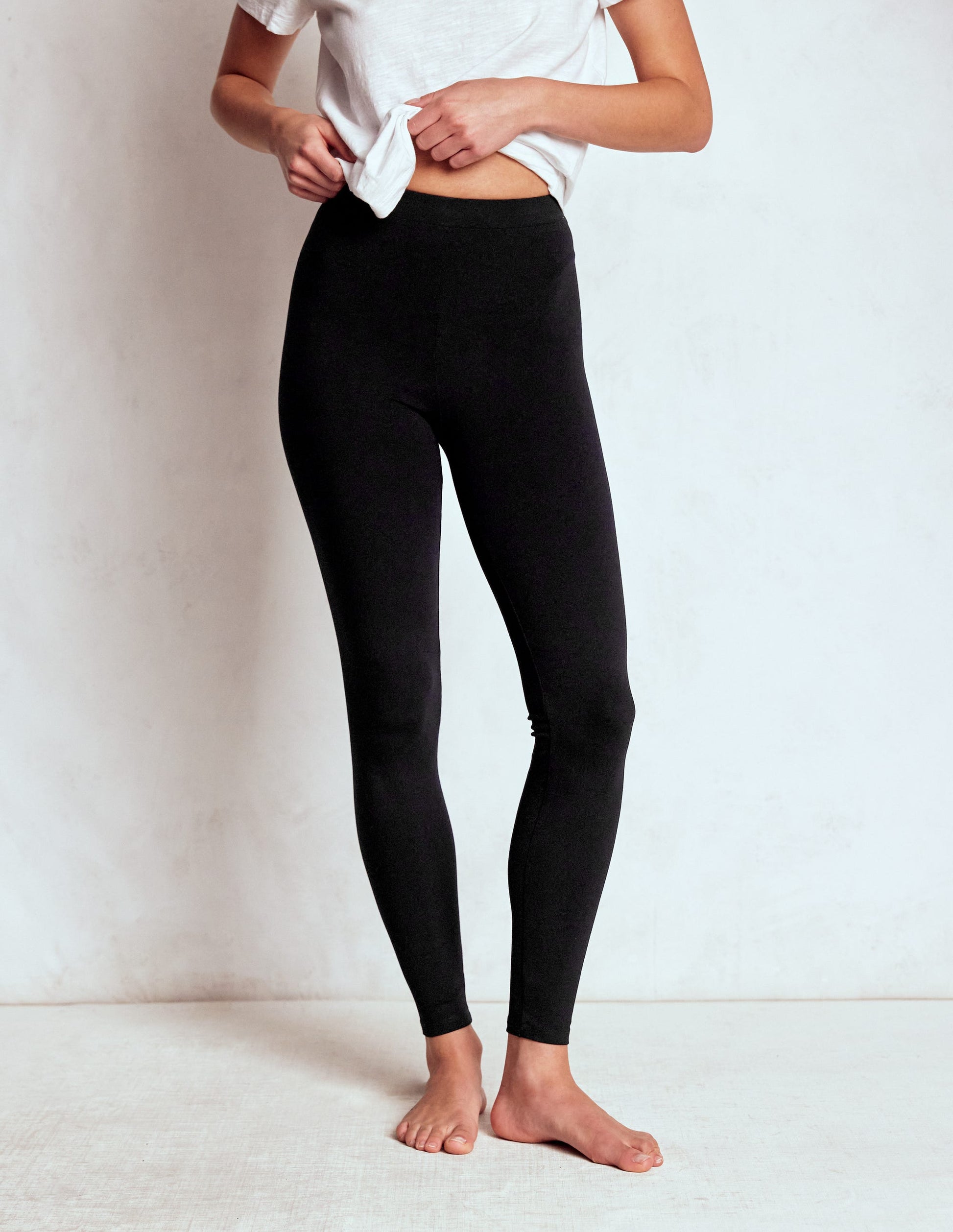 High Rise Jersey Leggings-Black-4