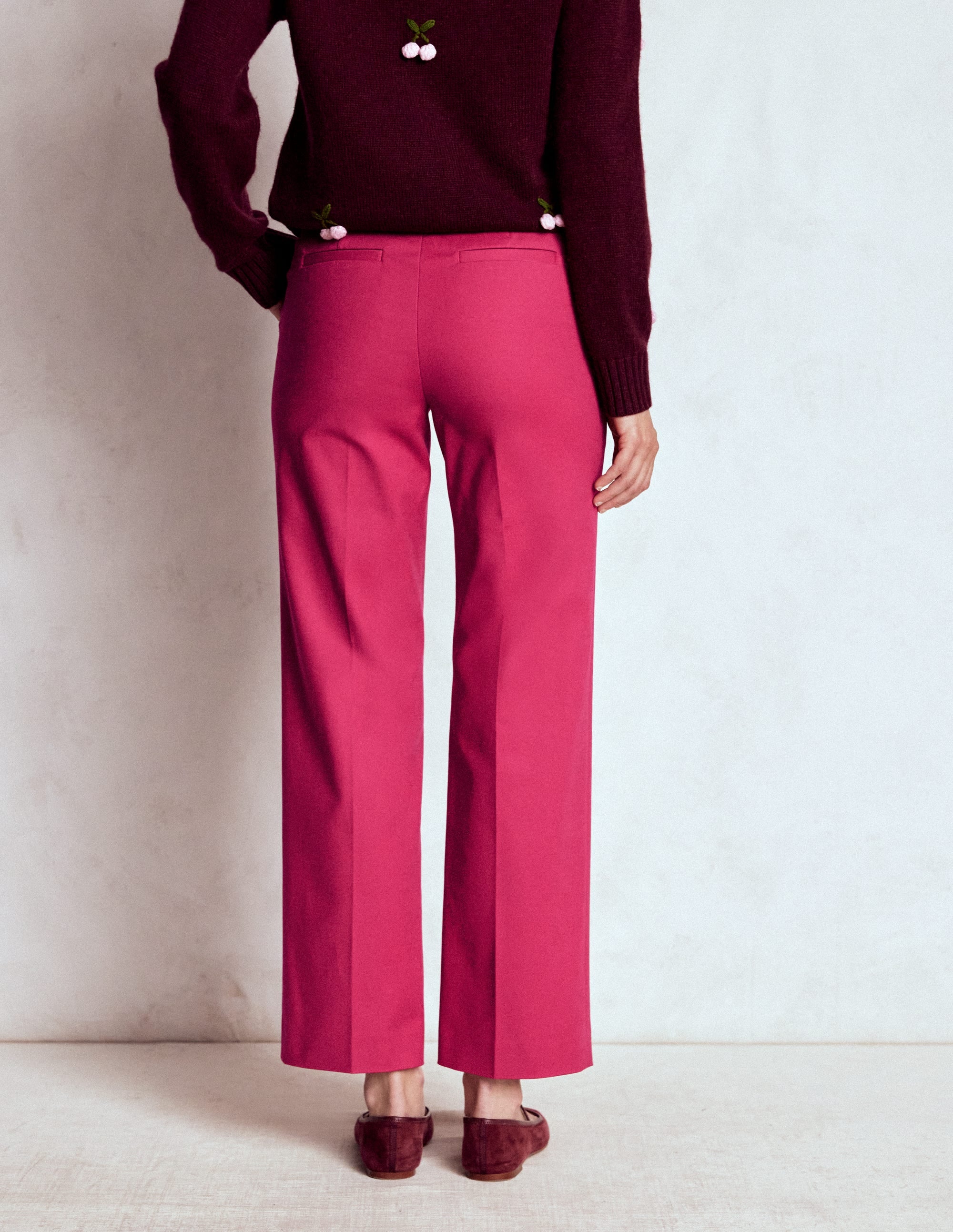 Canonbury Cotton 7/8 Pants-Bright Cherry - Image 3