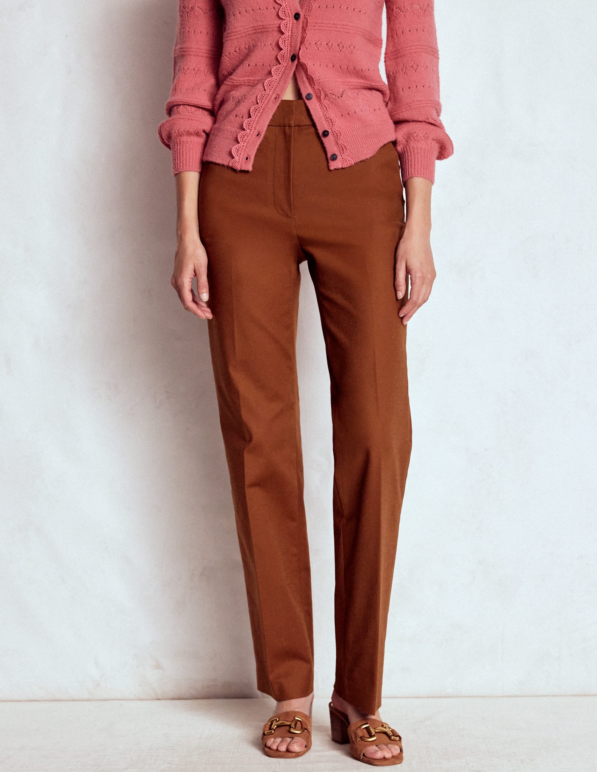 Canonbury Cotton Pants-Russet - Image 4
