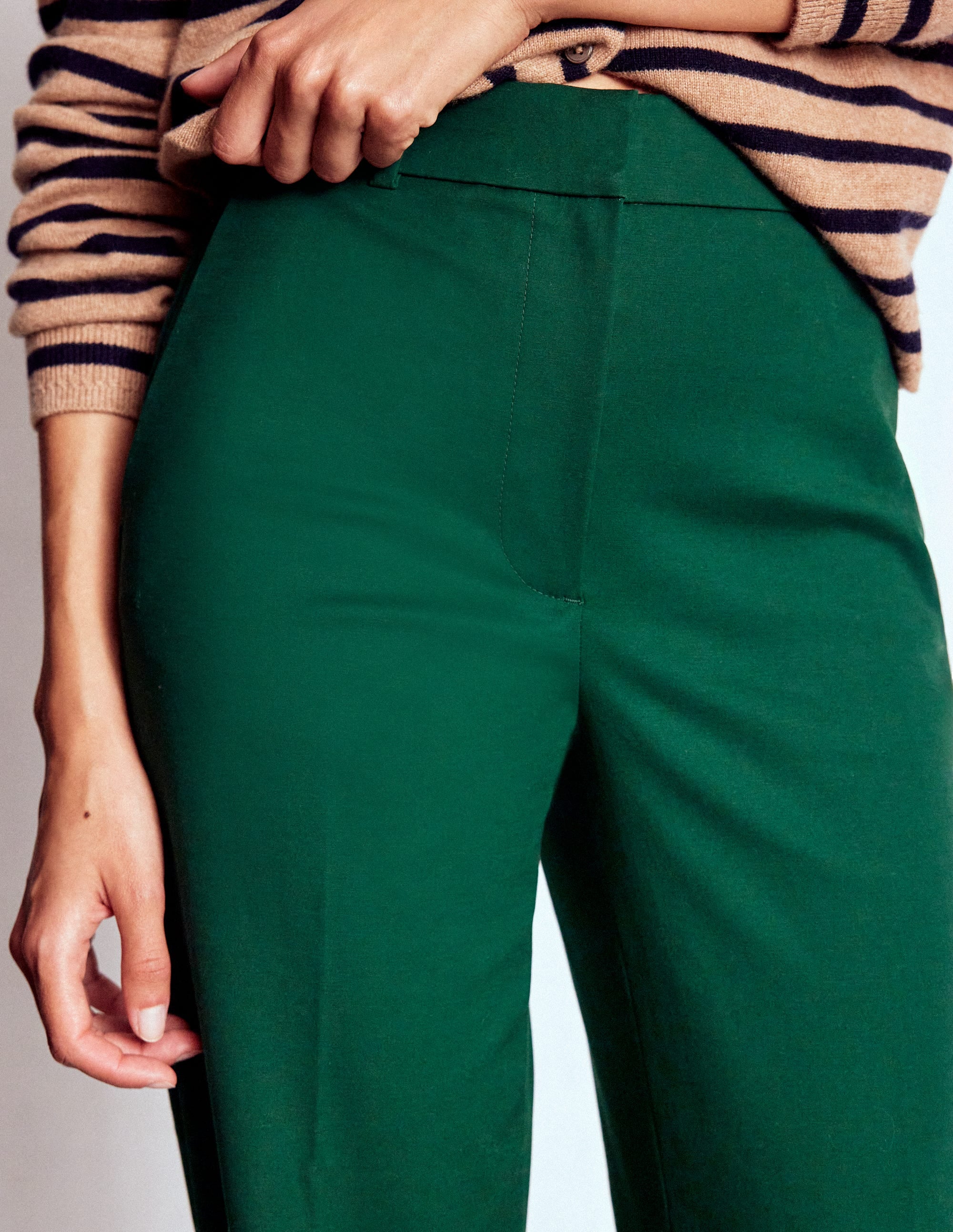 Canonbury Cotton Pants-Emerald Green - Image 2