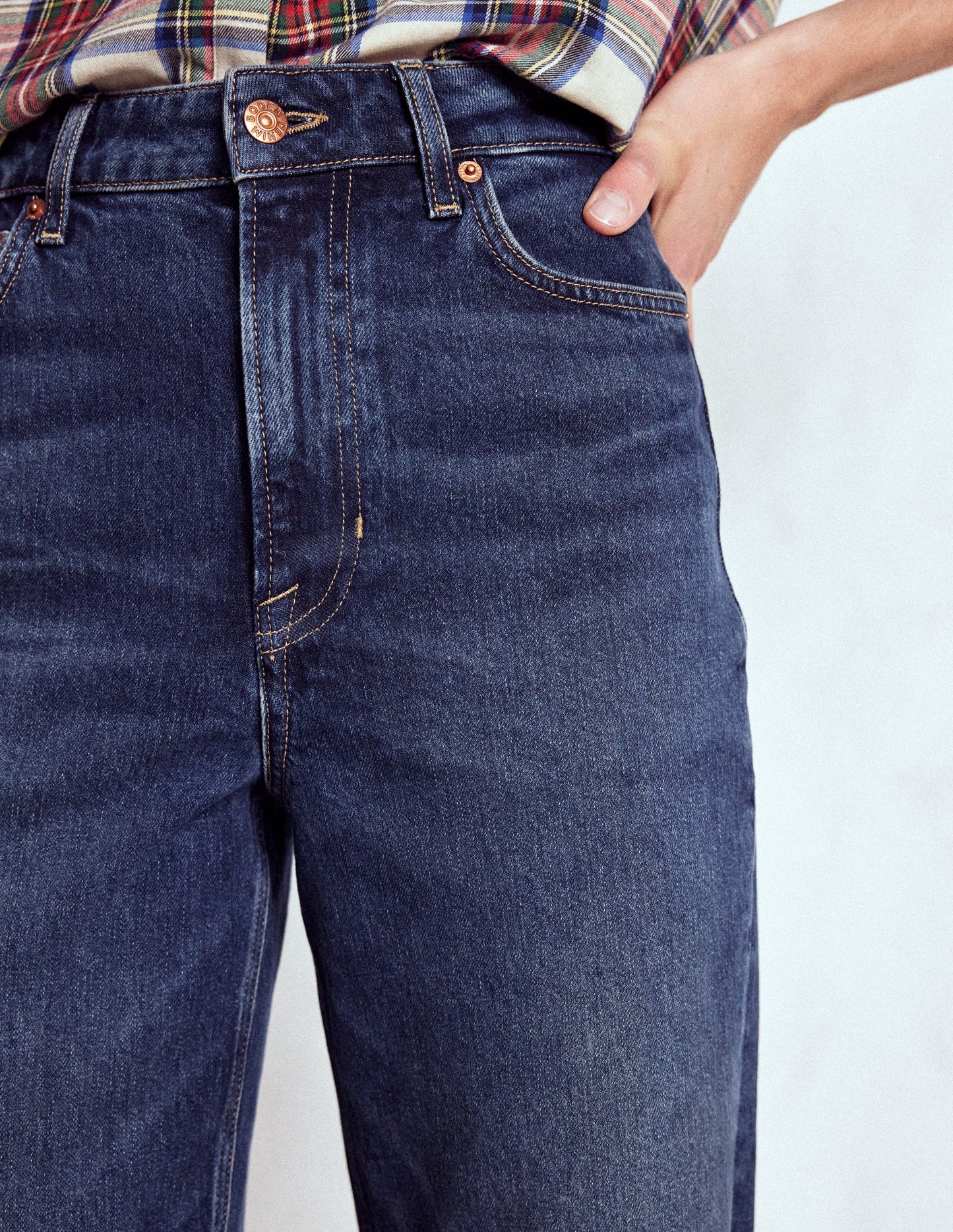 Mid Rise Straight Leg Jeans-Dark Vintage