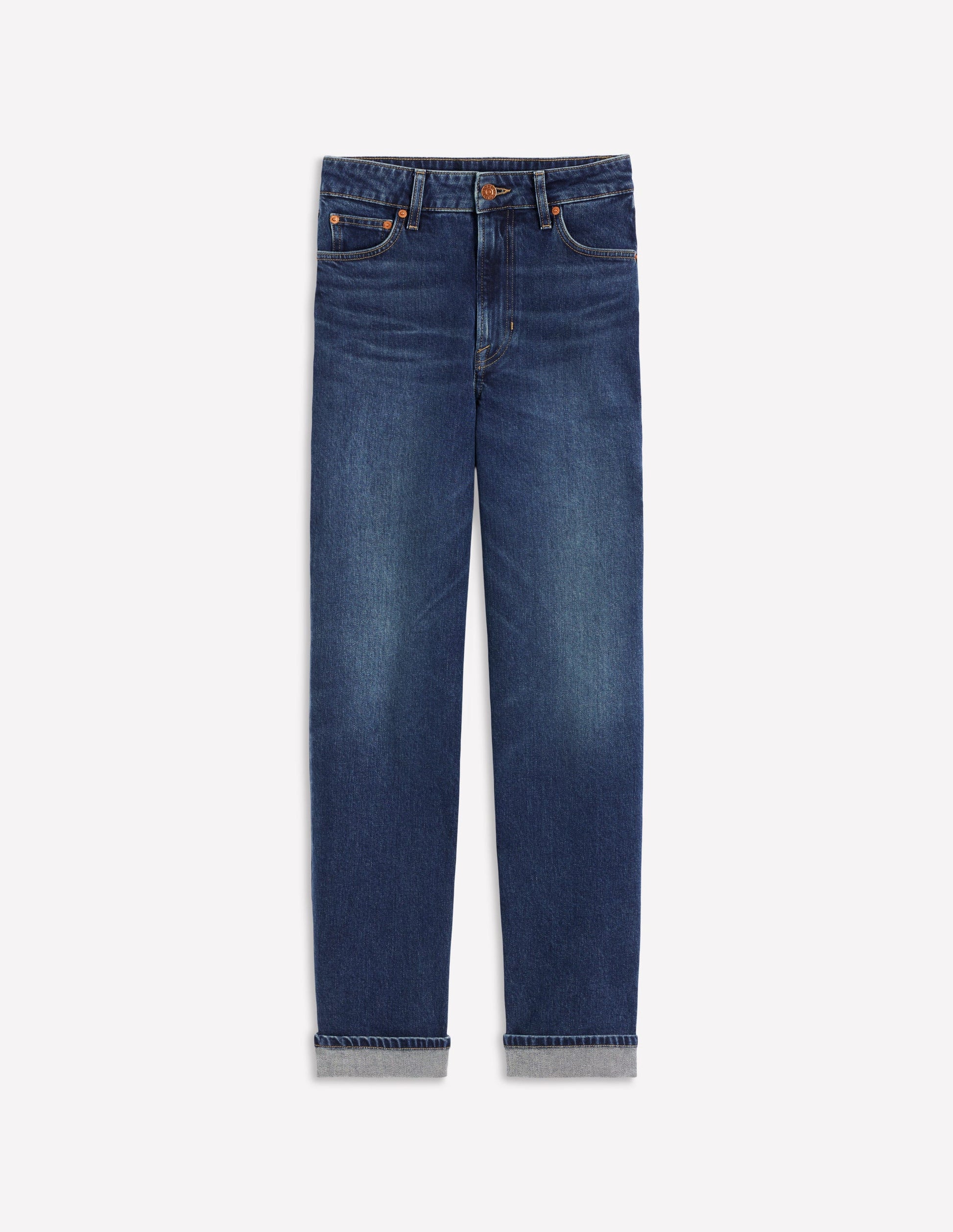 Mid Rise Straight Leg Jeans-Dark Vintage-6