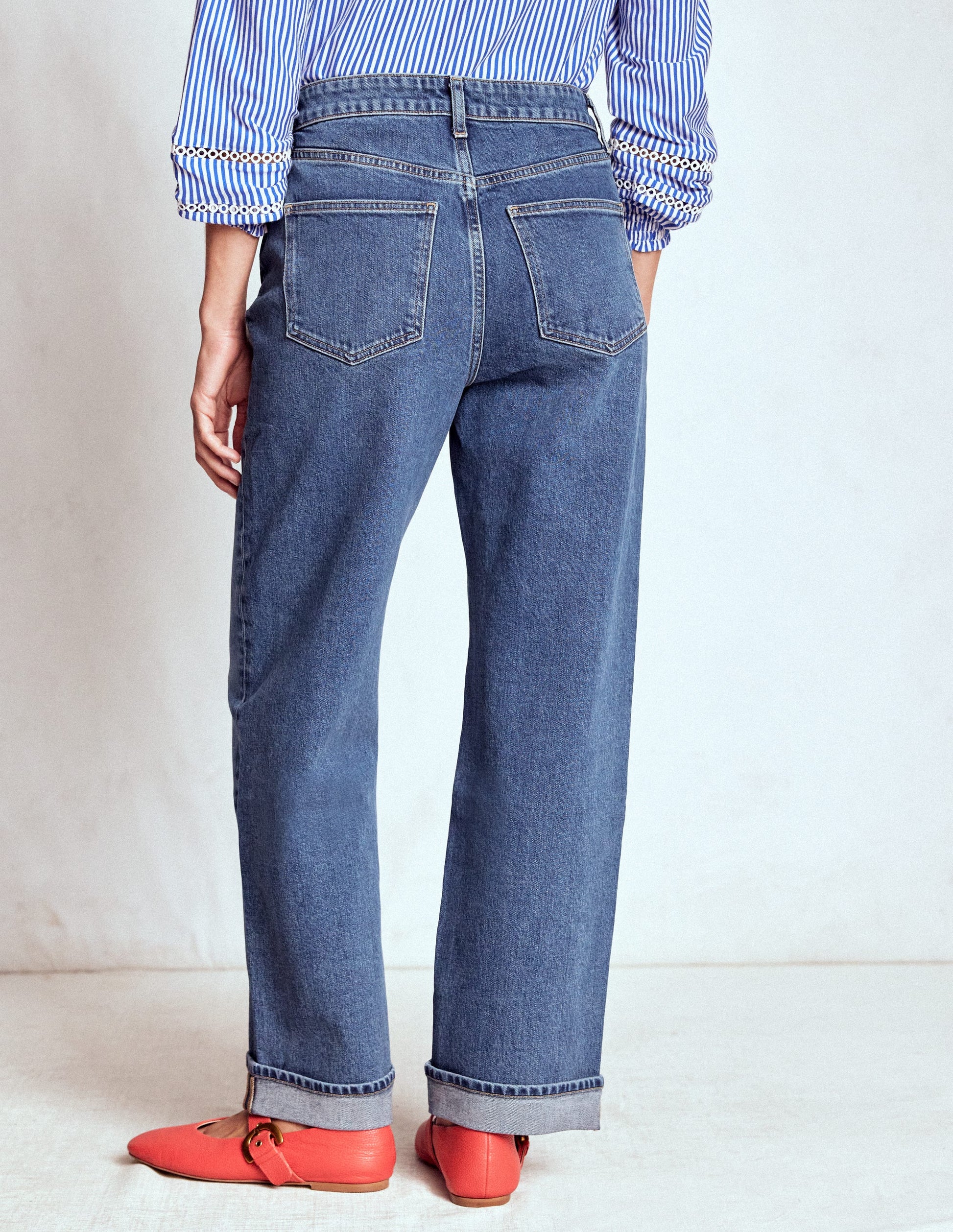 Mid Rise Straight Leg Jeans-Mid Vintage-3