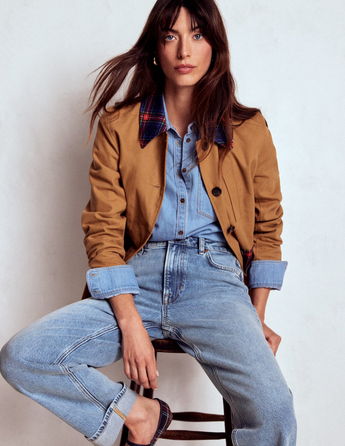 Mid Rise Straight Leg Jeans-Light Vintage