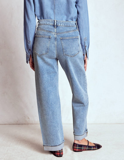 Mid Rise Straight Leg Jeans-Light Vintage-4