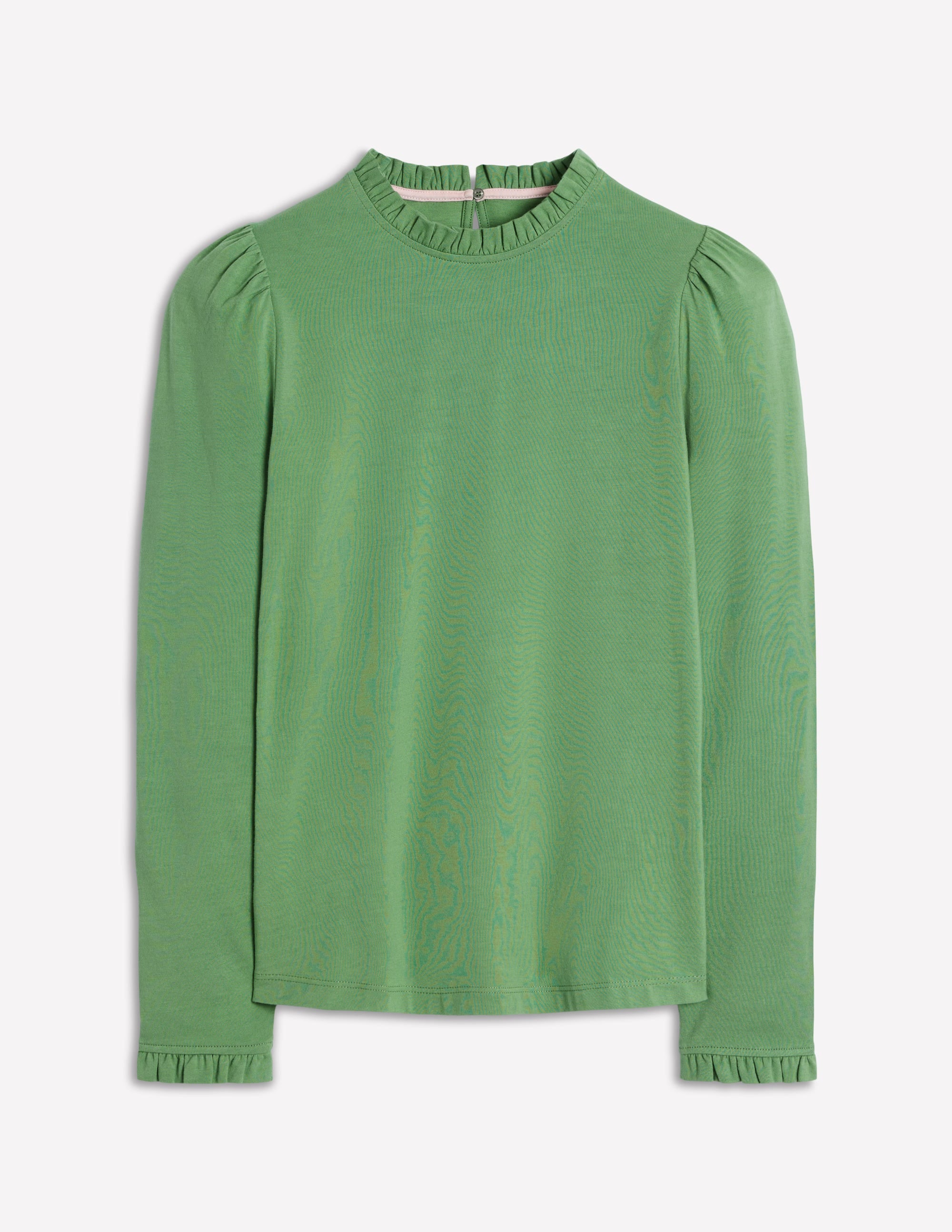 Supersoft Frill Detail Top-Newt Green - Image 5
