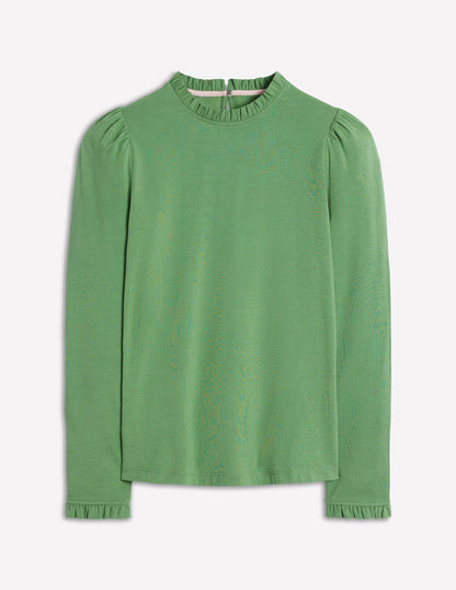 Supersoft Frill Detail Top-Newt Green-5