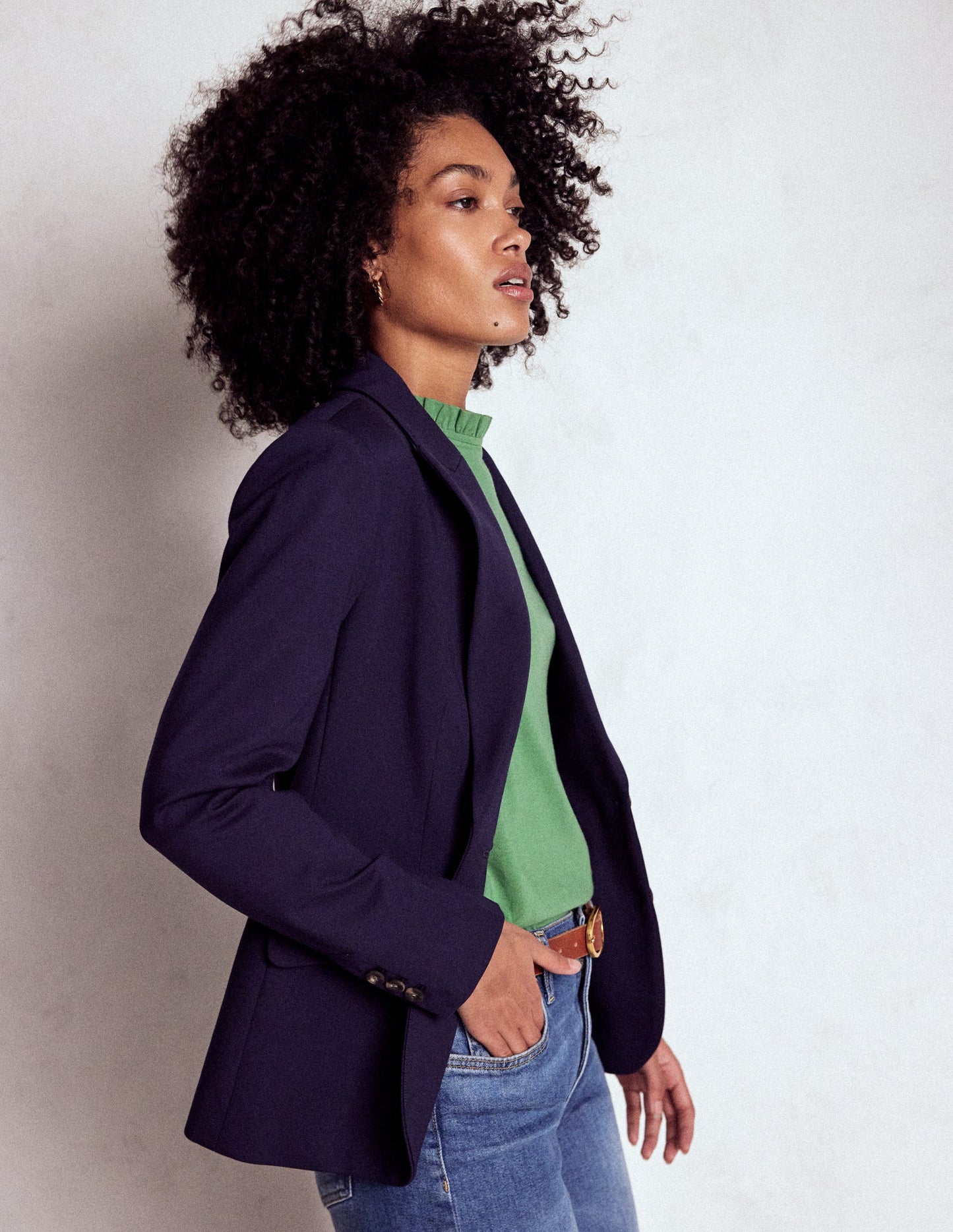 Supersoft Frill Detail Top-Newt Green