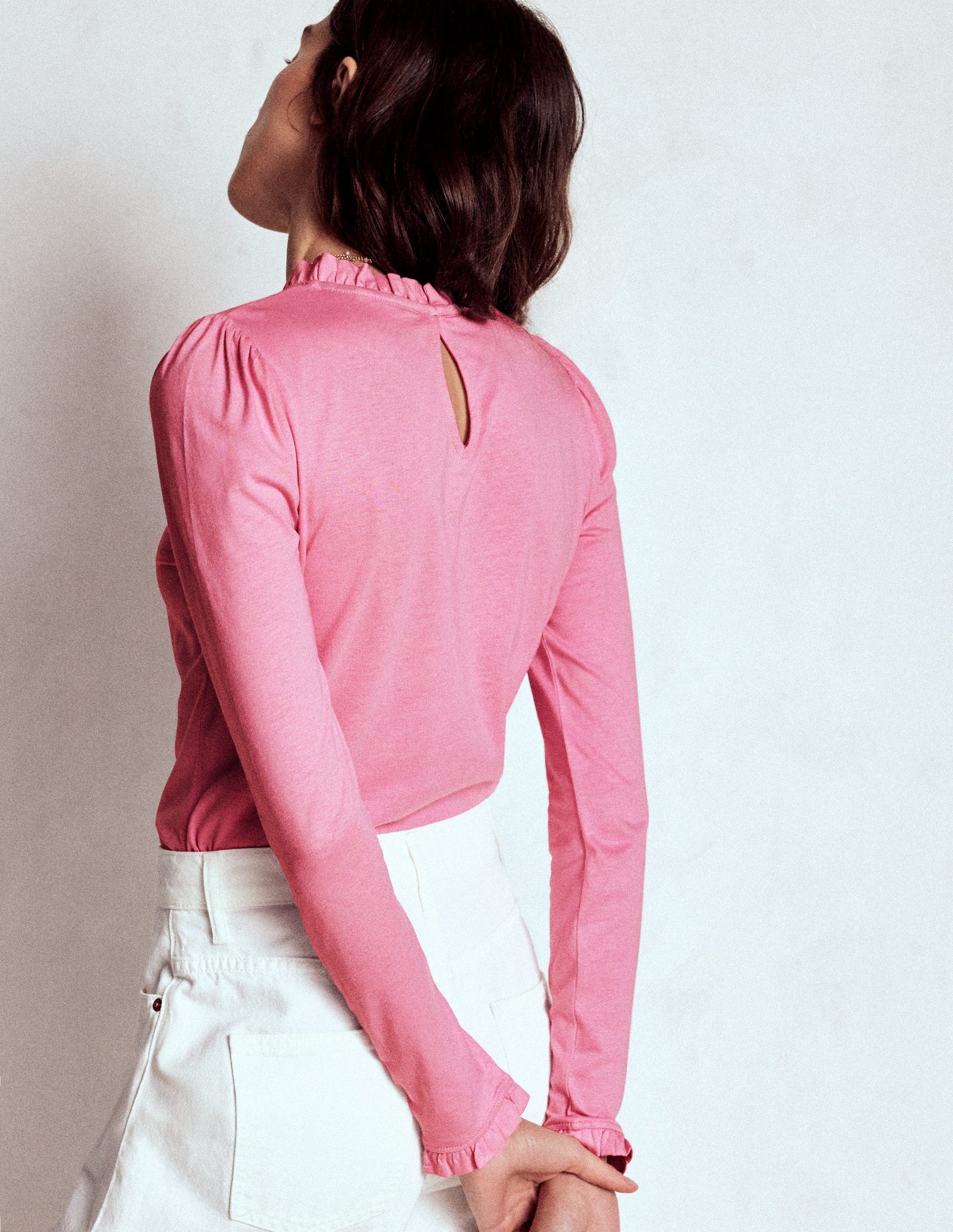 Supersoft Frill Detail Top-Formica Pink-3